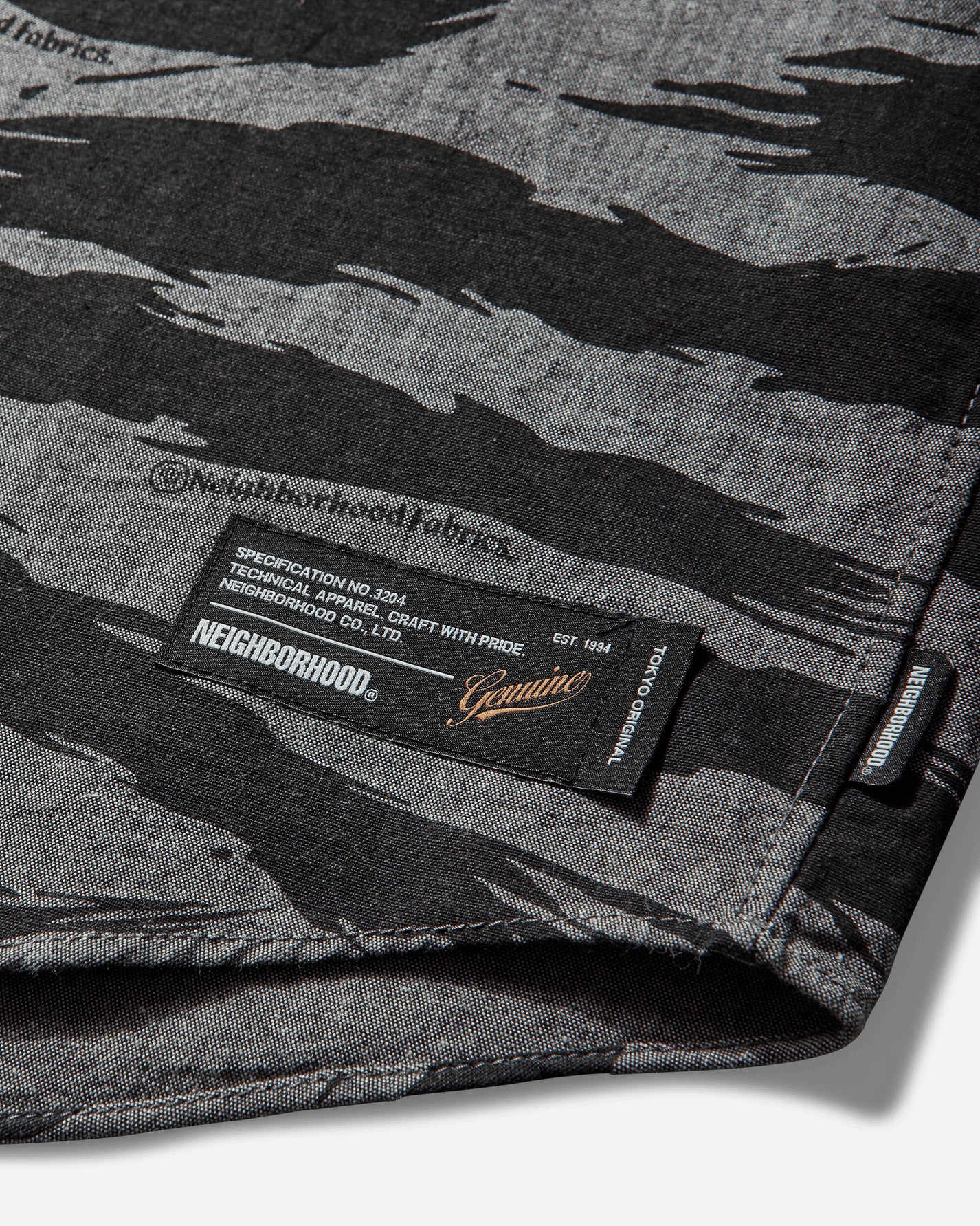 Neighborhood Camo Pattern Chambray Shirt Ls Black Shirts Longsleeve Shirt 261TSNH-SHM10 BLACK