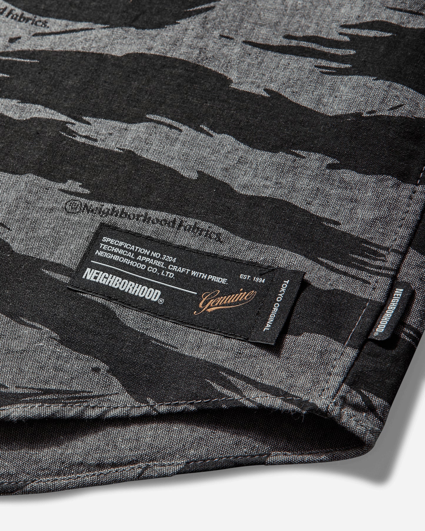 Neighborhood Camo Pattern Chambray Shirt Ls Black Shirts Longsleeve Shirt 261TSNH-SHM10 BLACK