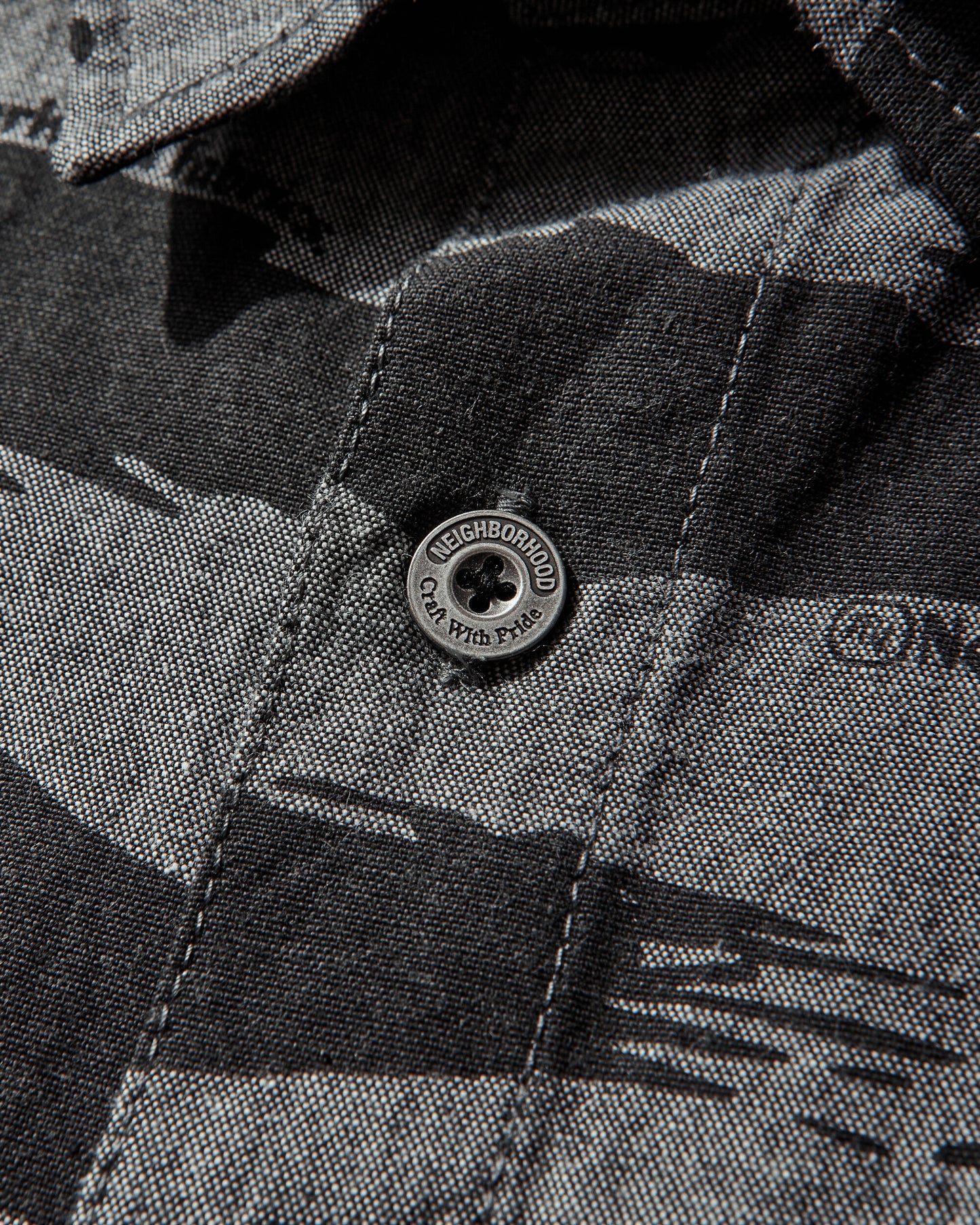 Neighborhood Camo Pattern Chambray Shirt Ls Black Shirts Longsleeve Shirt 261TSNH-SHM10 BLACK