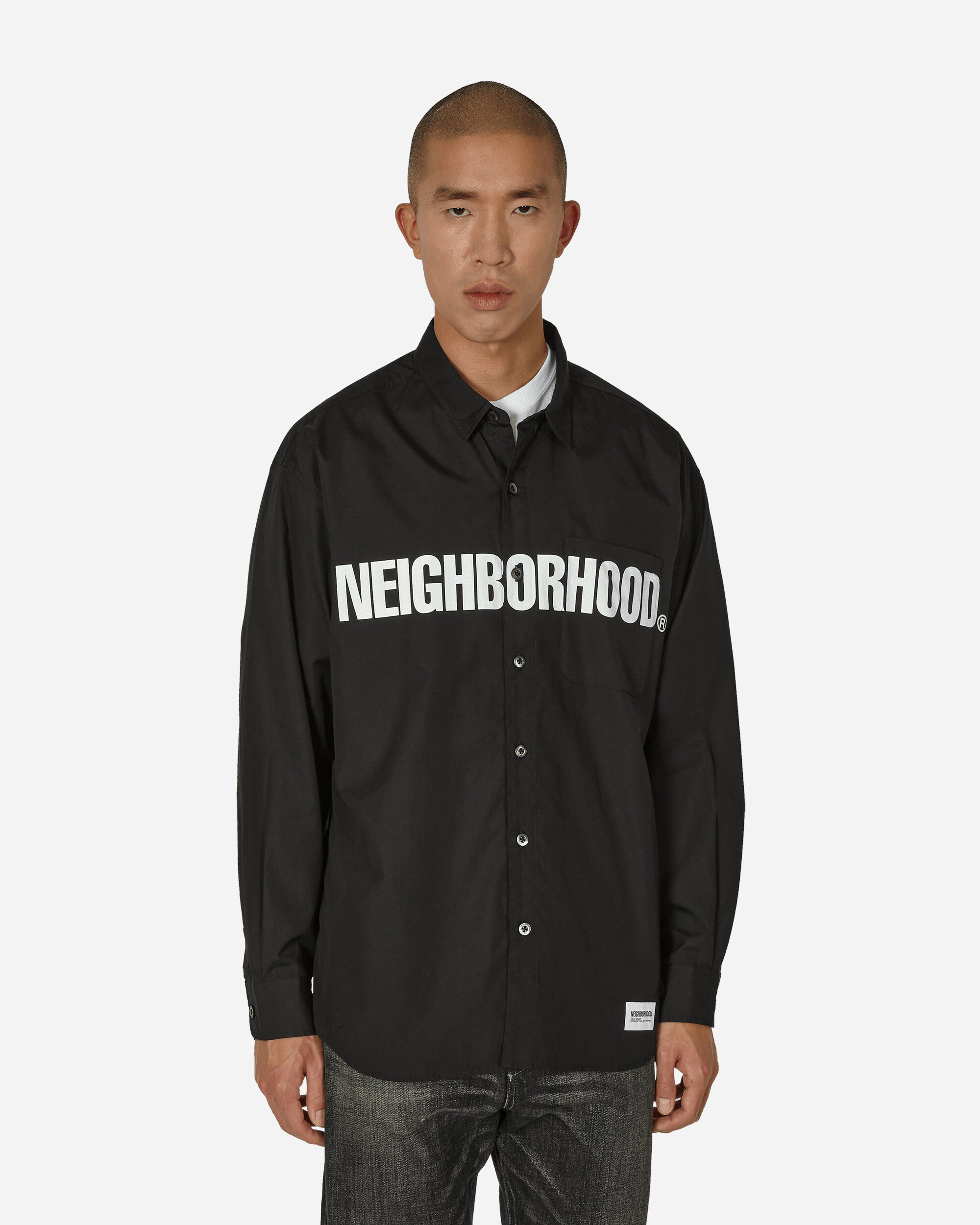 Neighborhood CI Print Longsleeve Shirt Black - Slam Jam® Official