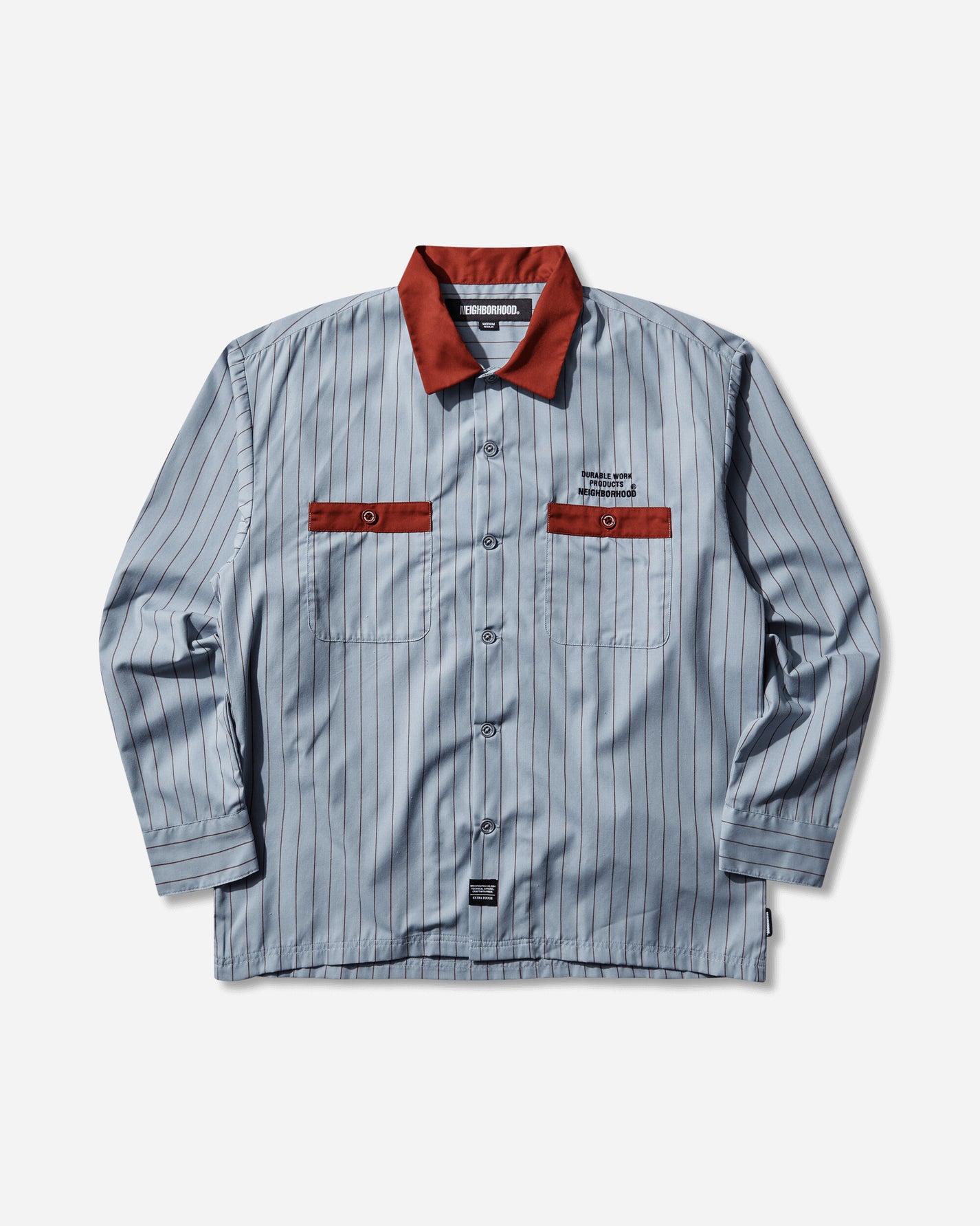 Neighborhood Classic Work Stripe Shirt Ls Blue Shirts Longsleeve Shirt 252TSNH-SHM03 BLUE