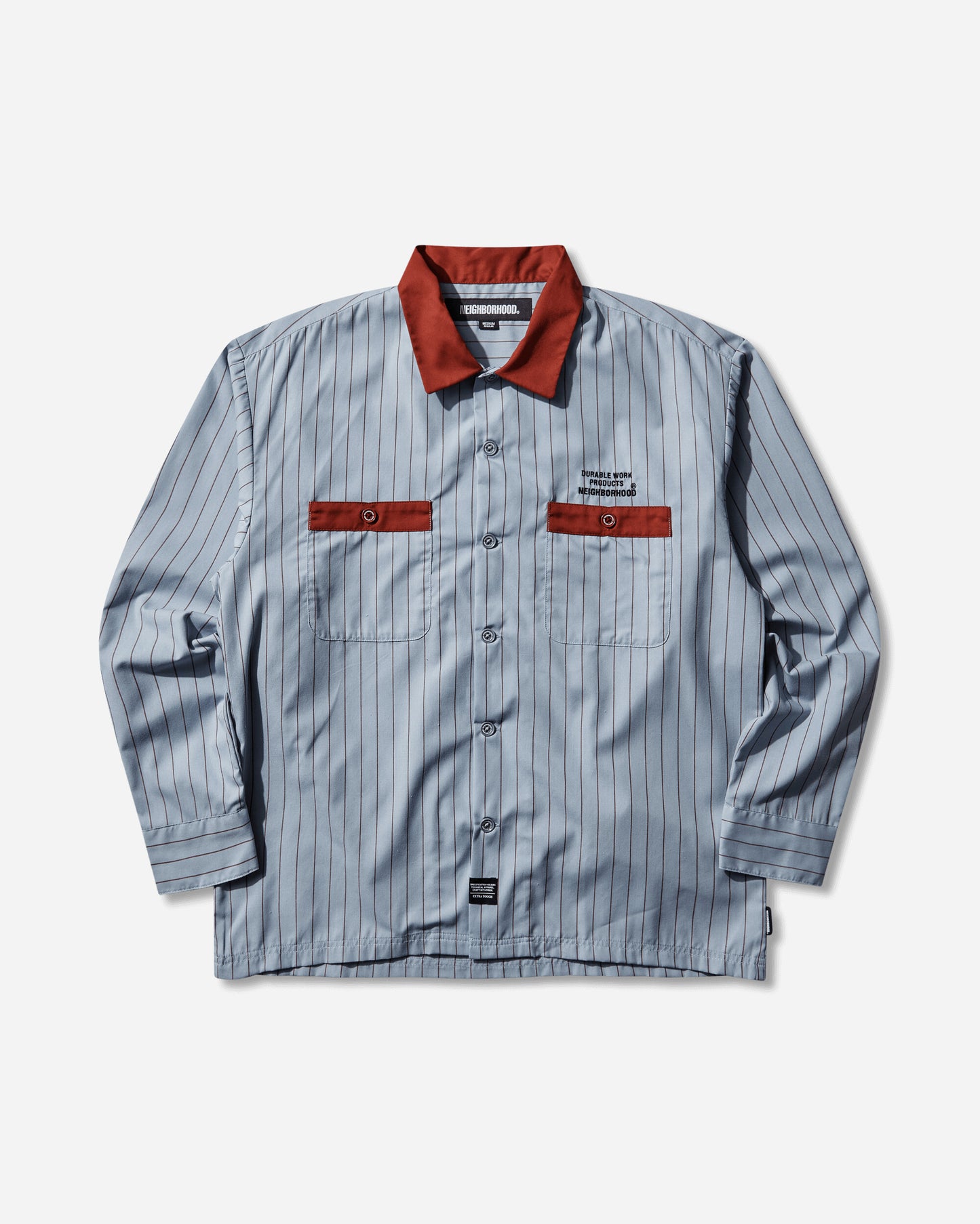 Neighborhood Classic Work Stripe Shirt Ls Blue Shirts Longsleeve Shirt 252TSNH-SHM03 BLUE