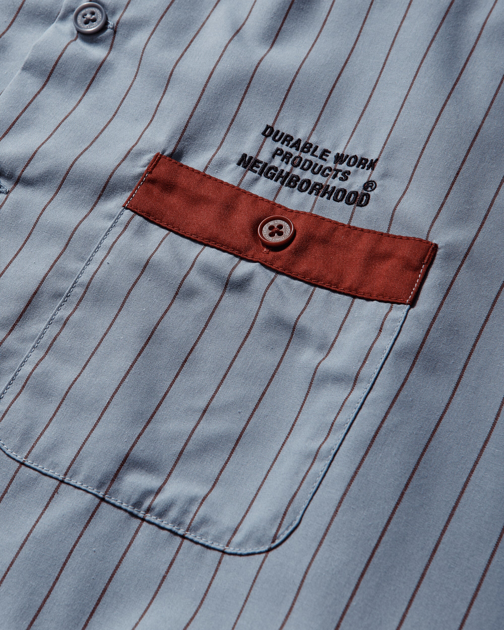 Neighborhood Classic Work Stripe Shirt Ls Blue Shirts Longsleeve Shirt 252TSNH-SHM03 BLUE