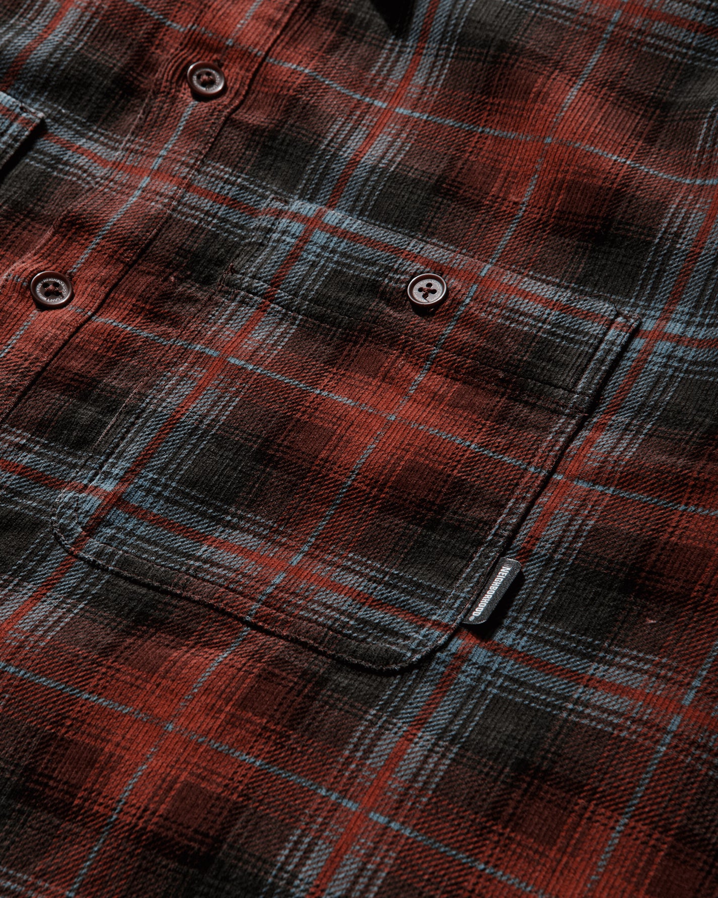 Neighborhood Corduroy Check Shirt Ls Red Shirts Longsleeve Shirt 252TSNH-SHM07 RED