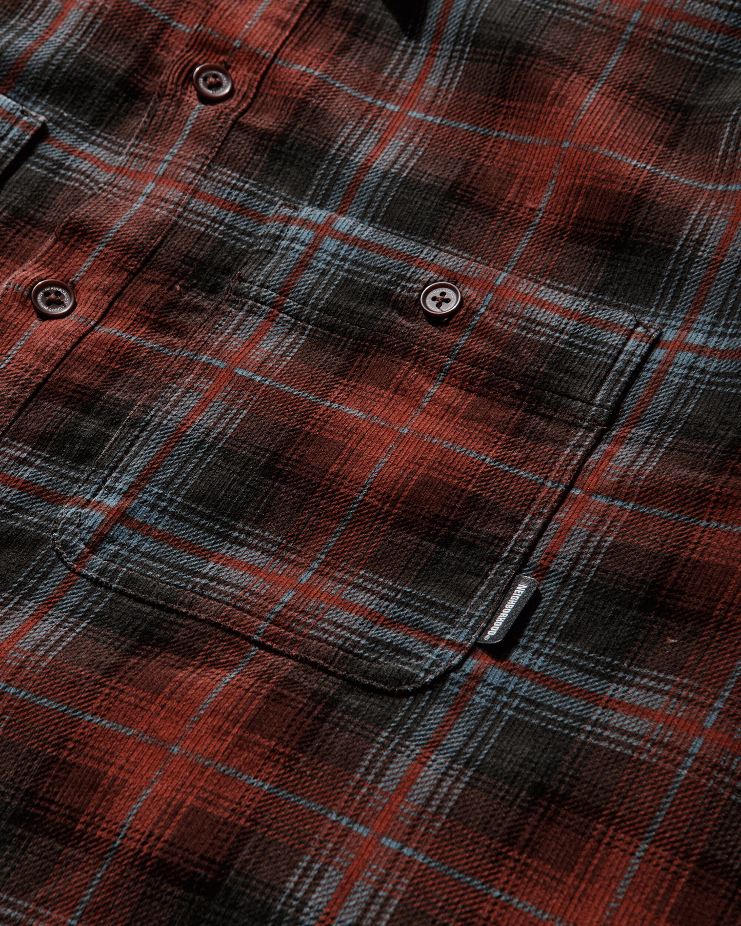 Neighborhood Corduroy Check Shirt Ls Red Shirts Longsleeve Shirt 252TSNH-SHM07 RED