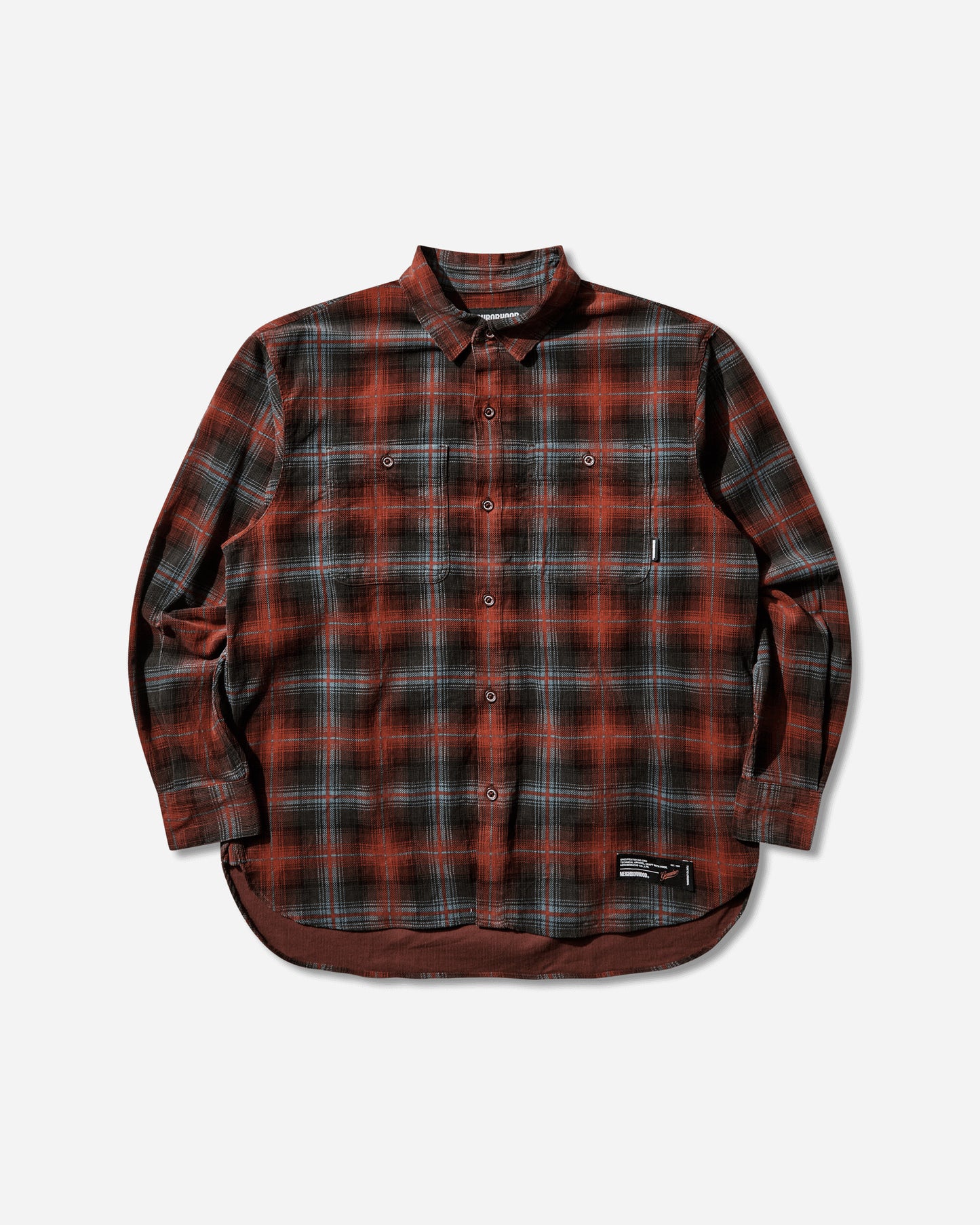 Neighborhood Corduroy Check Shirt Ls Red Shirts Longsleeve Shirt 252TSNH-SHM07 RED