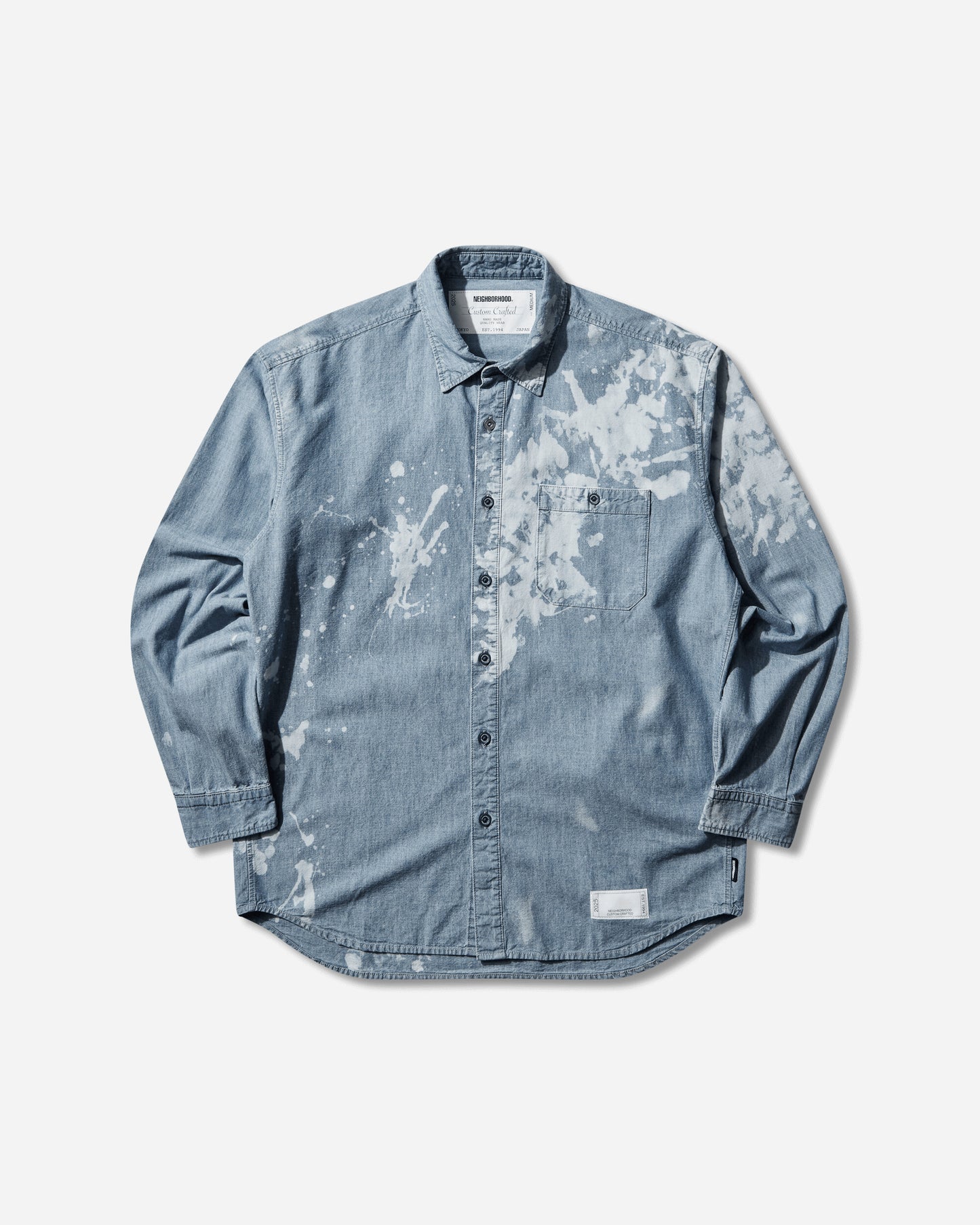 Neighborhood Garment Bleach Chambray Shirt Ls Indigo Shirts Longsleeve Shirt 252ARNH-SHM02 INDIGO