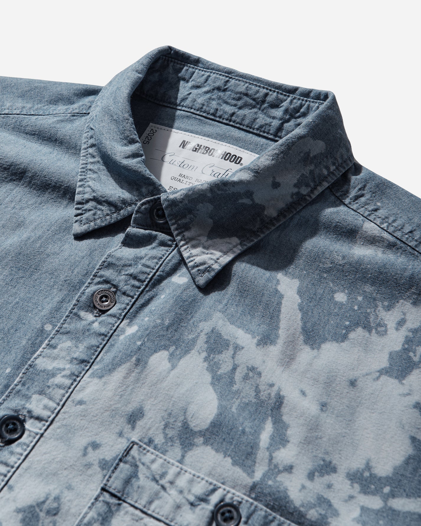 Neighborhood Garment Bleach Chambray Shirt Ls Indigo Shirts Longsleeve Shirt 252ARNH-SHM02 INDIGO