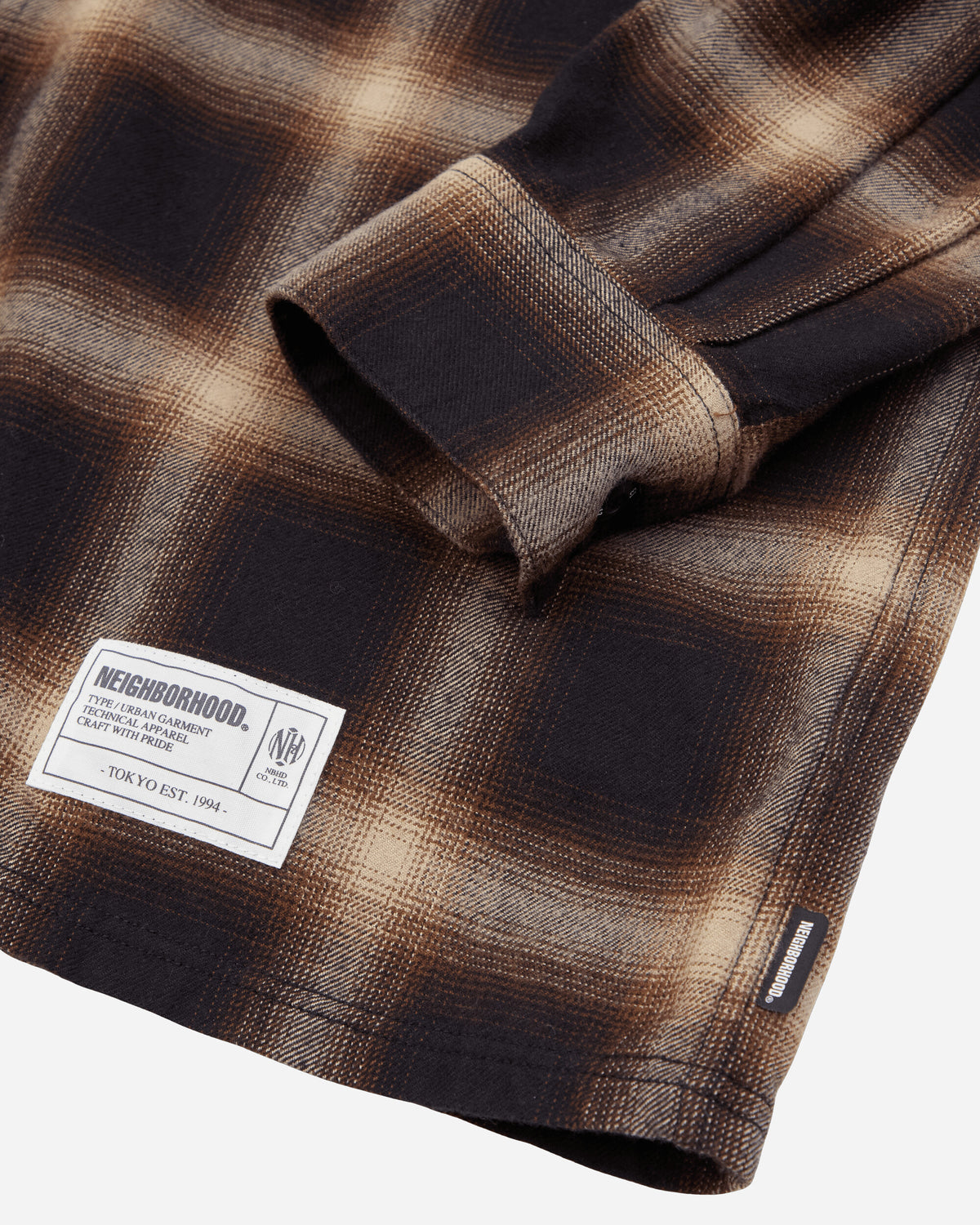 Neighborhood Hombre Check Shirt Ls Beige/Brown Shirts Longsleeve Shirt 262BENH-SHM01 BEBR