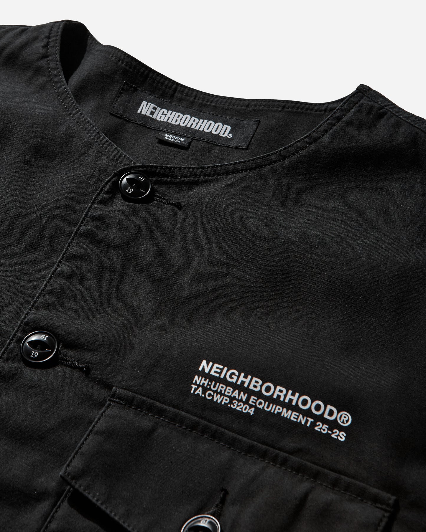 Neighborhood No Collar Shirt Ls Black Shirts Longsleeve Shirt 252AQNH-SHM06 BLACK