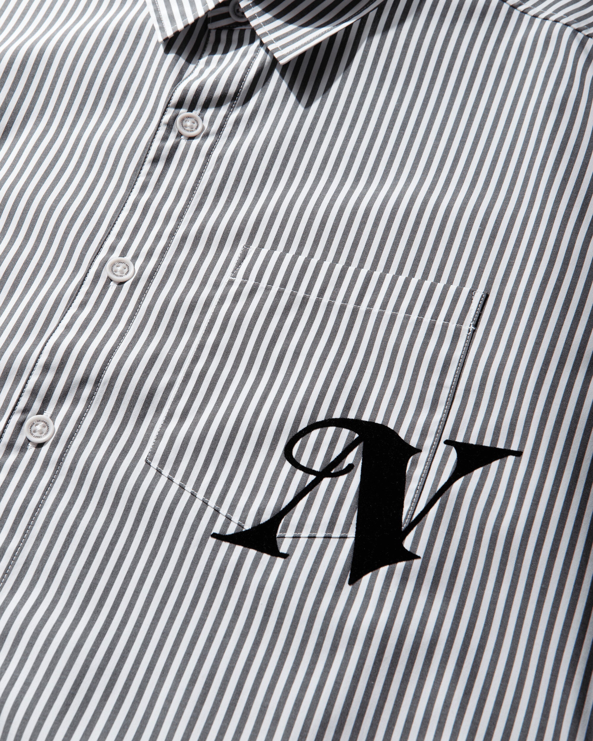 Neighborhood Stripe Shirt Ls Black Shirts Longsleeve Shirt 261SPNH-SHM04 BLACK