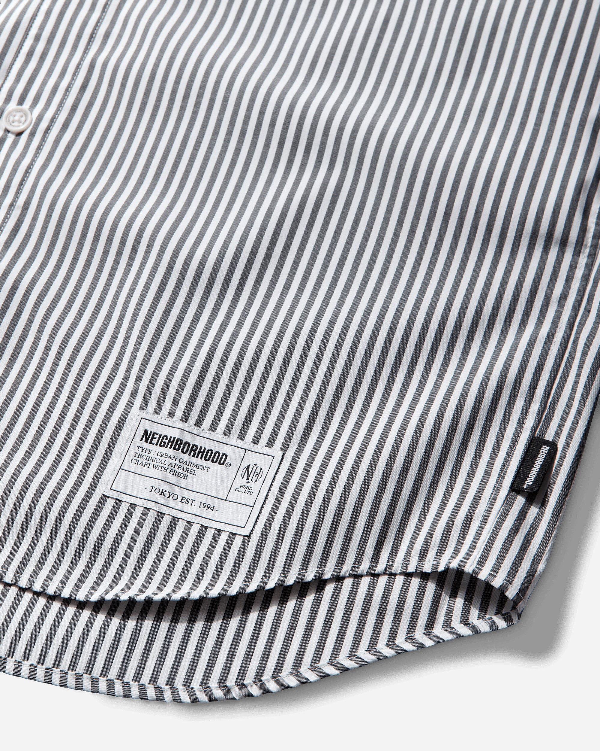 Neighborhood Stripe Shirt Ls Black Shirts Longsleeve Shirt 261SPNH-SHM04 BLACK