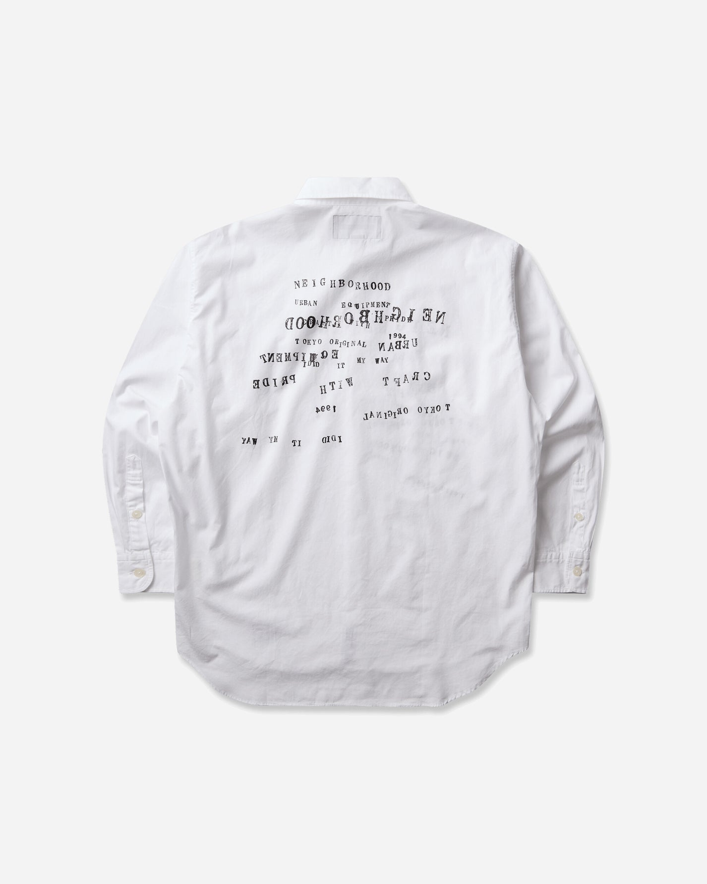 Neighborhood Typographic Shirt Ls White Shirts Longsleeve Shirt 262SPNH-SHM05 WHITE