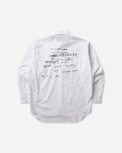 Neighborhood Typographic Shirt Ls White Shirts Longsleeve Shirt 262SPNH-SHM05 WHITE