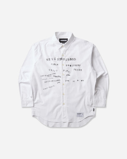 Neighborhood Typographic Shirt Ls White Shirts Longsleeve Shirt 262SPNH-SHM05 WHITE
