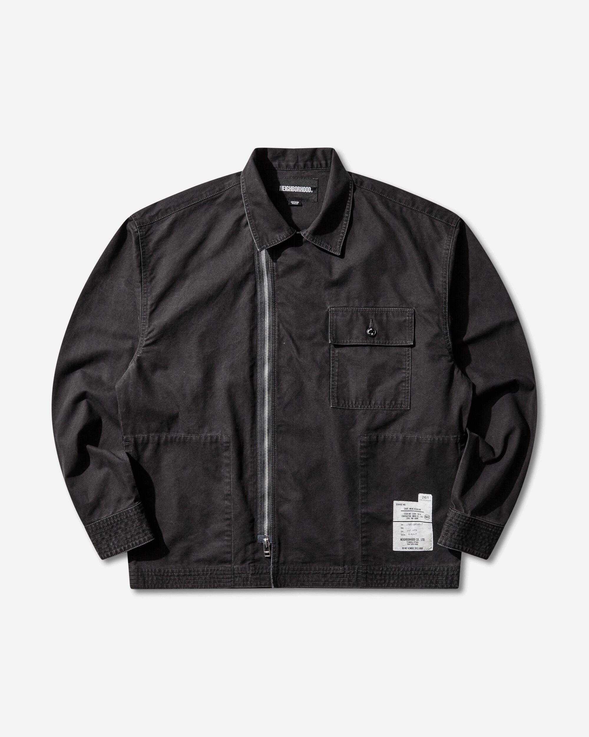 Neighborhood Zip Field Shirt Ls Black Shirts Longsleeve Shirt 261AQNH-SHM06 BLACK