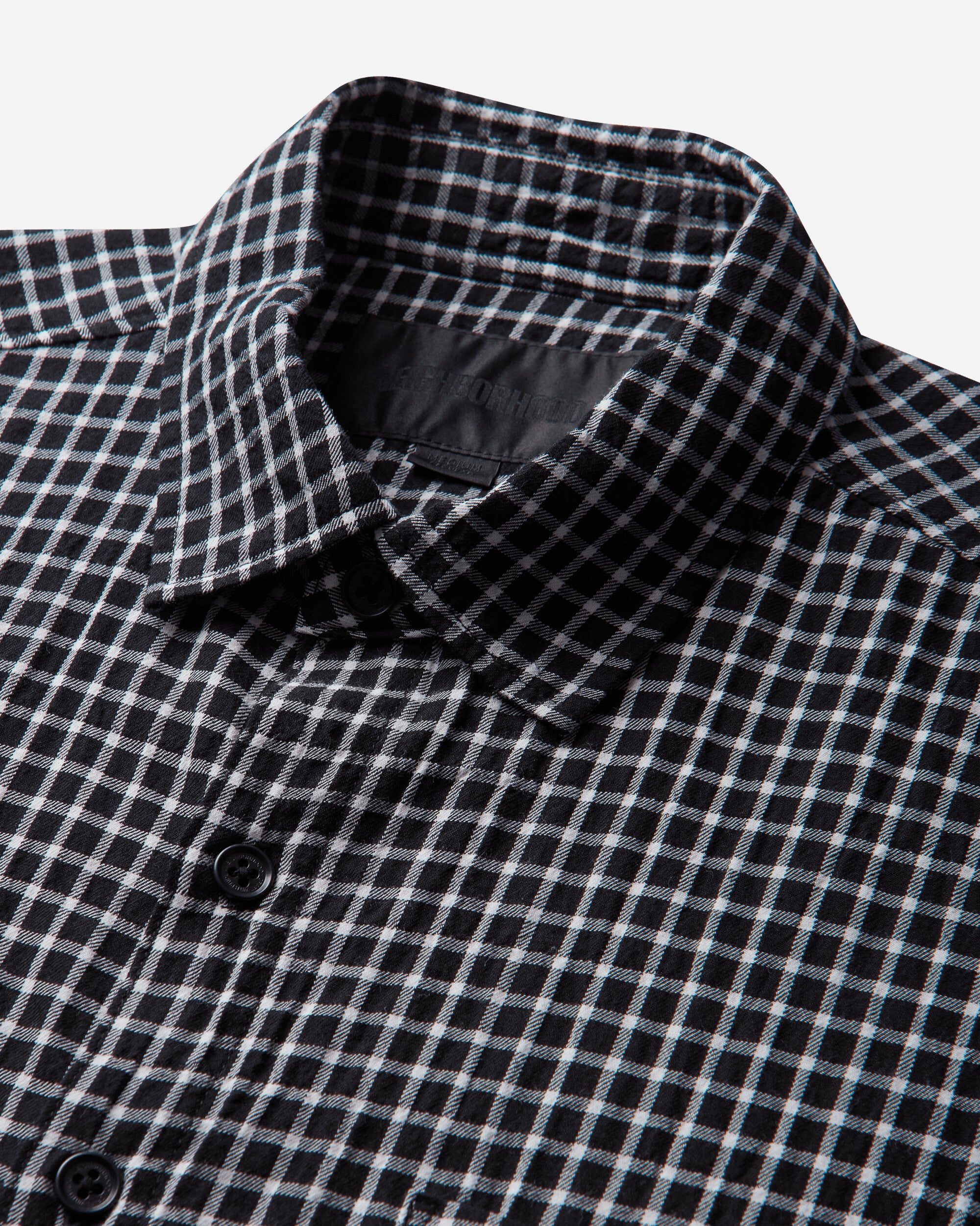 Neighborhood Bw . Check Shirt Ss Black Shirts Shortsleeve Shirt 261AQNH-SHM07 BLACK