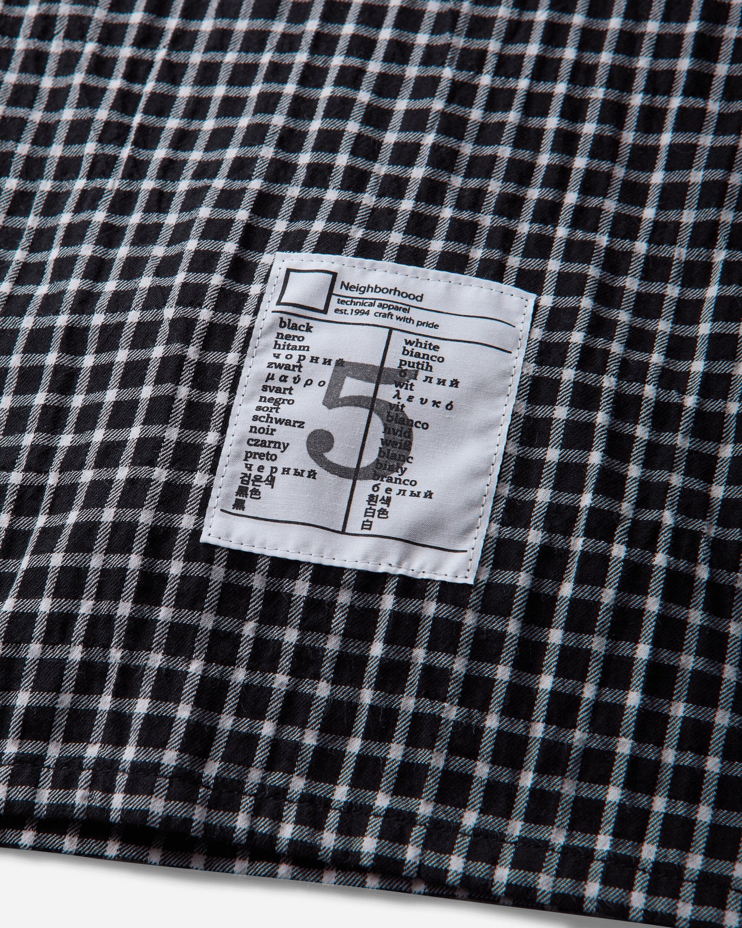 Neighborhood Bw . Check Shirt Ss Black Shirts Shortsleeve Shirt 261AQNH-SHM07 BLACK