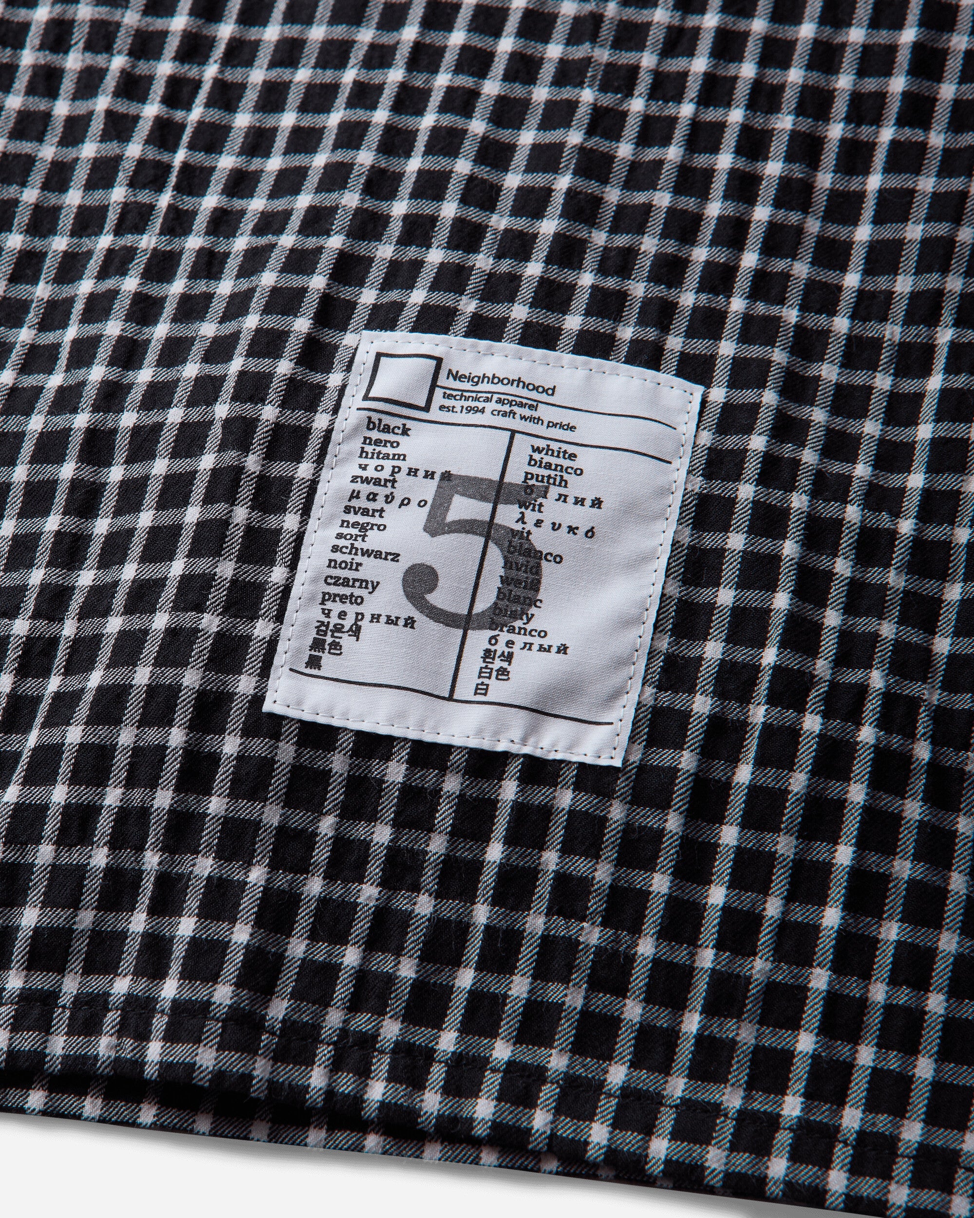 Neighborhood Bw . Check Shirt Ss Black Shirts Shortsleeve Shirt 261AQNH-SHM07 BLACK