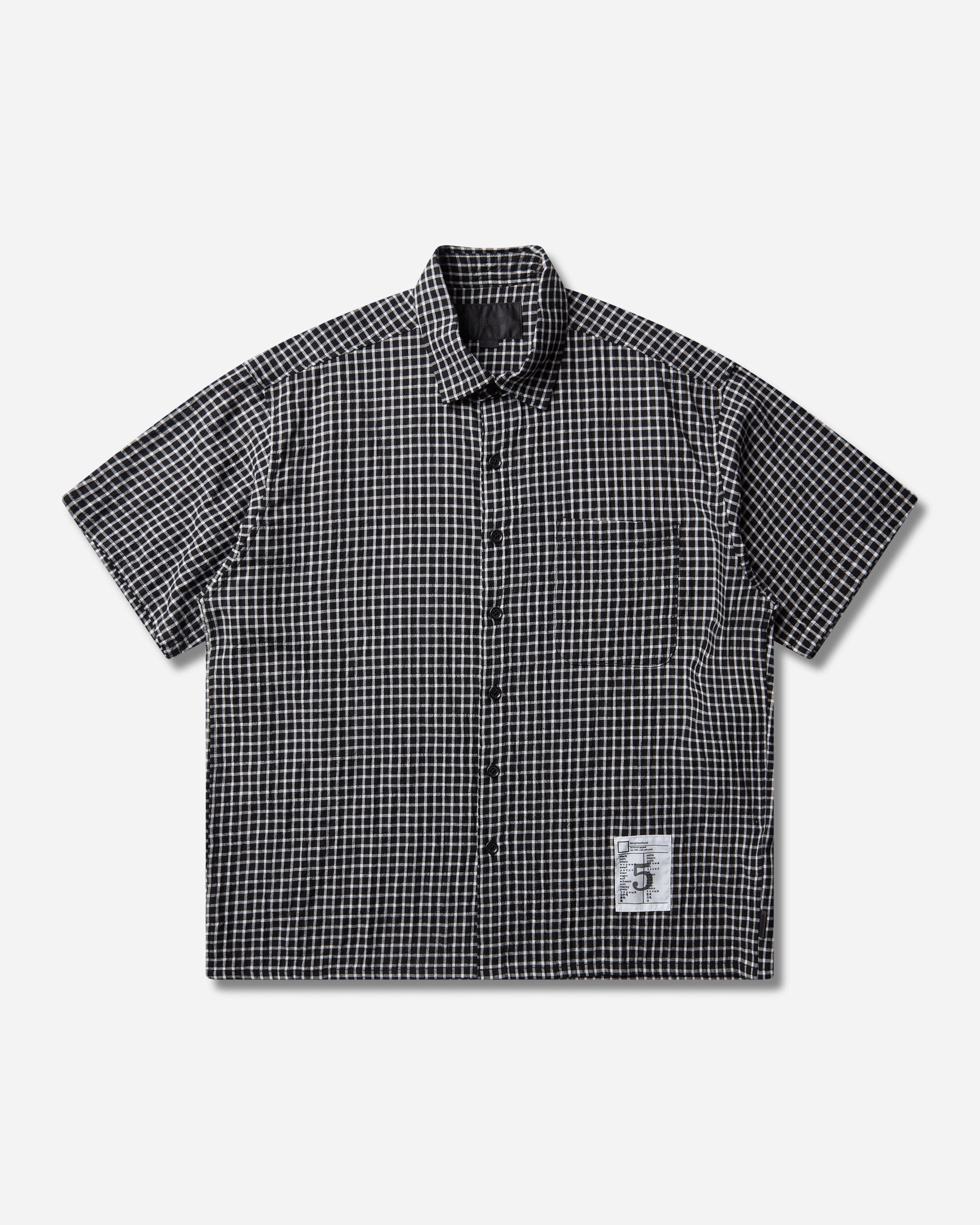 Neighborhood Bw . Check Shirt Ss Black Shirts Shortsleeve Shirt 261AQNH-SHM07 BLACK