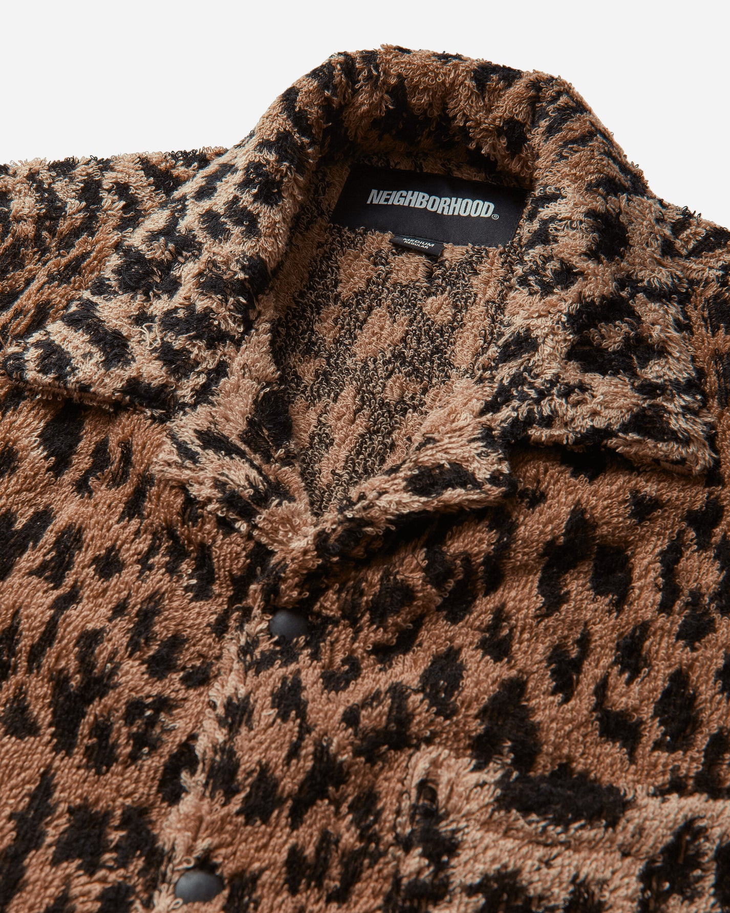 Neighborhood Nh X Hippopotamus . Terry Cloth Shirt Ss Leopard Shirts Shortsleeve Shirt 261TSHIN-SHM02 LEOPARD