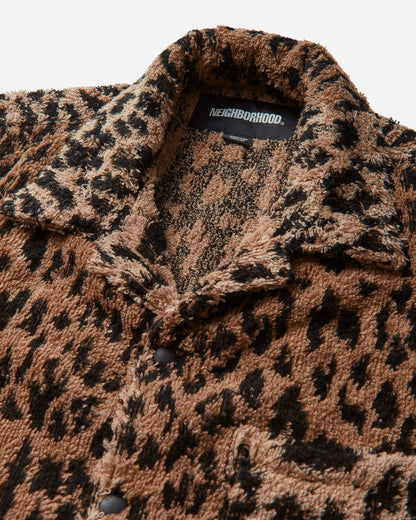 Neighborhood Nh X Hippopotamus . Terry Cloth Shirt Ss Leopard Shirts Shortsleeve Shirt 261TSHIN-SHM02 LEOPARD