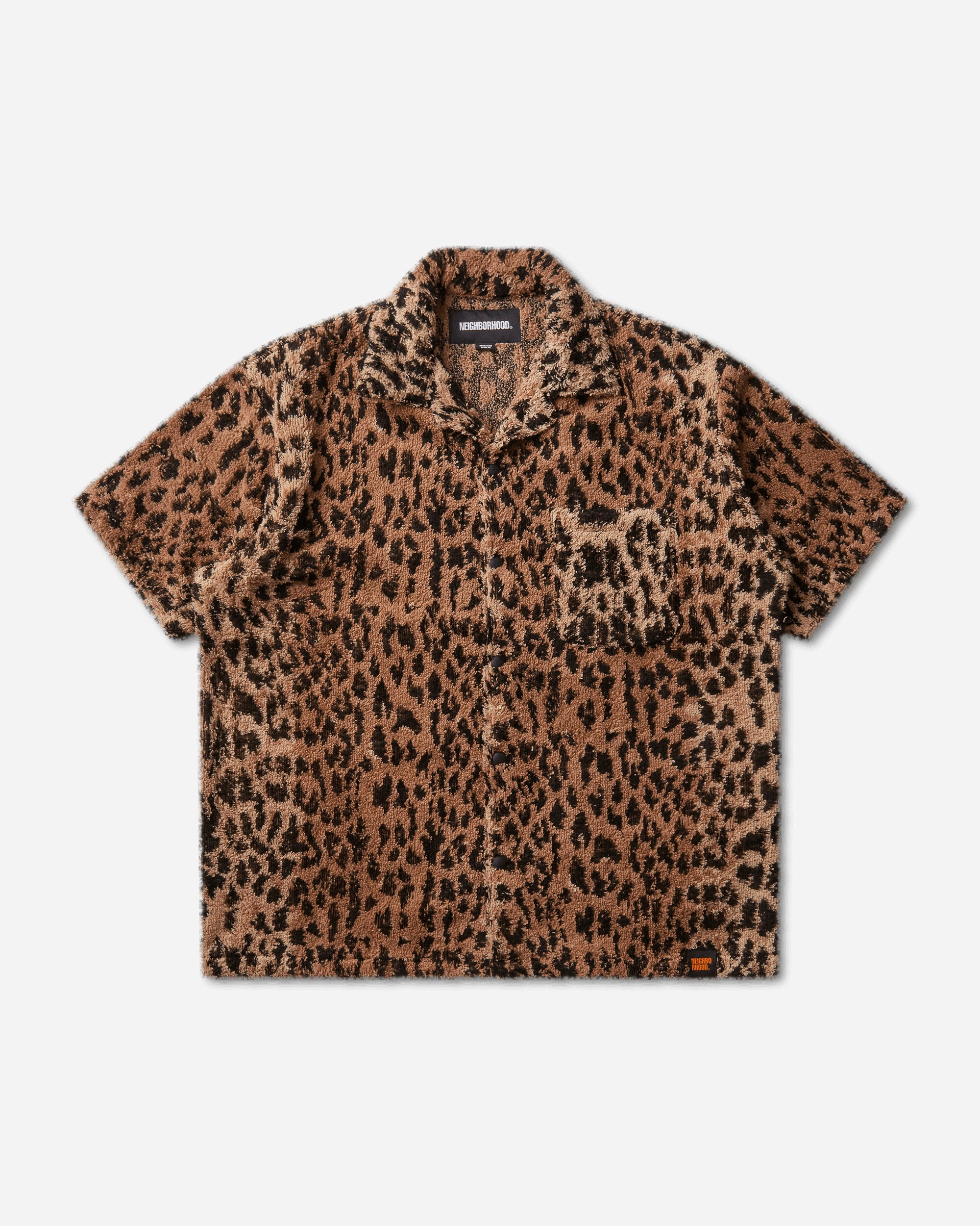 Neighborhood Nh X Hippopotamus . Terry Cloth Shirt Ss Leopard Shirts Shortsleeve Shirt 261TSHIN-SHM02 LEOPARD
