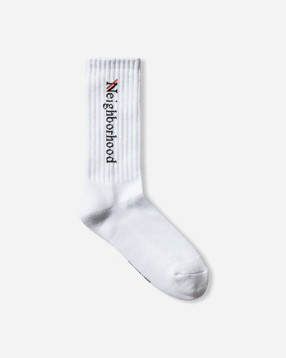 Neighborhood Logo Socks White Underwear Socks 261WINH-UWM01 WHITE