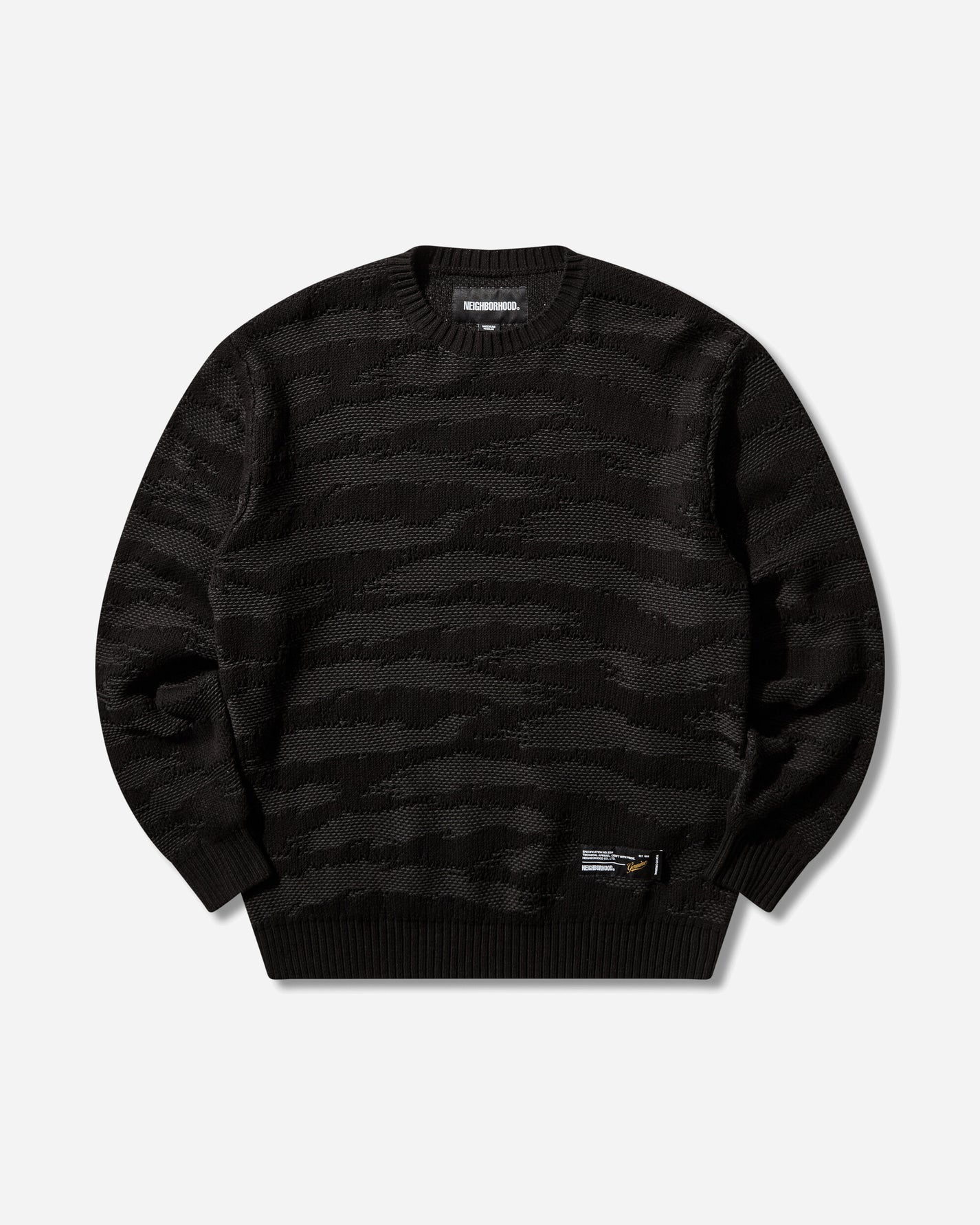 Neighborhood Camo Pattern Crewneck Sweater Black Knitwears Sweaters 261FUNH-KNM02 BLACK