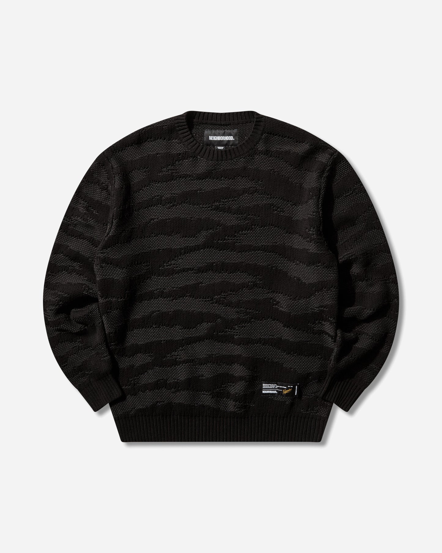 Neighborhood Camo Pattern Crewneck Sweater Black Knitwears Sweaters 261FUNH-KNM02 BLACK