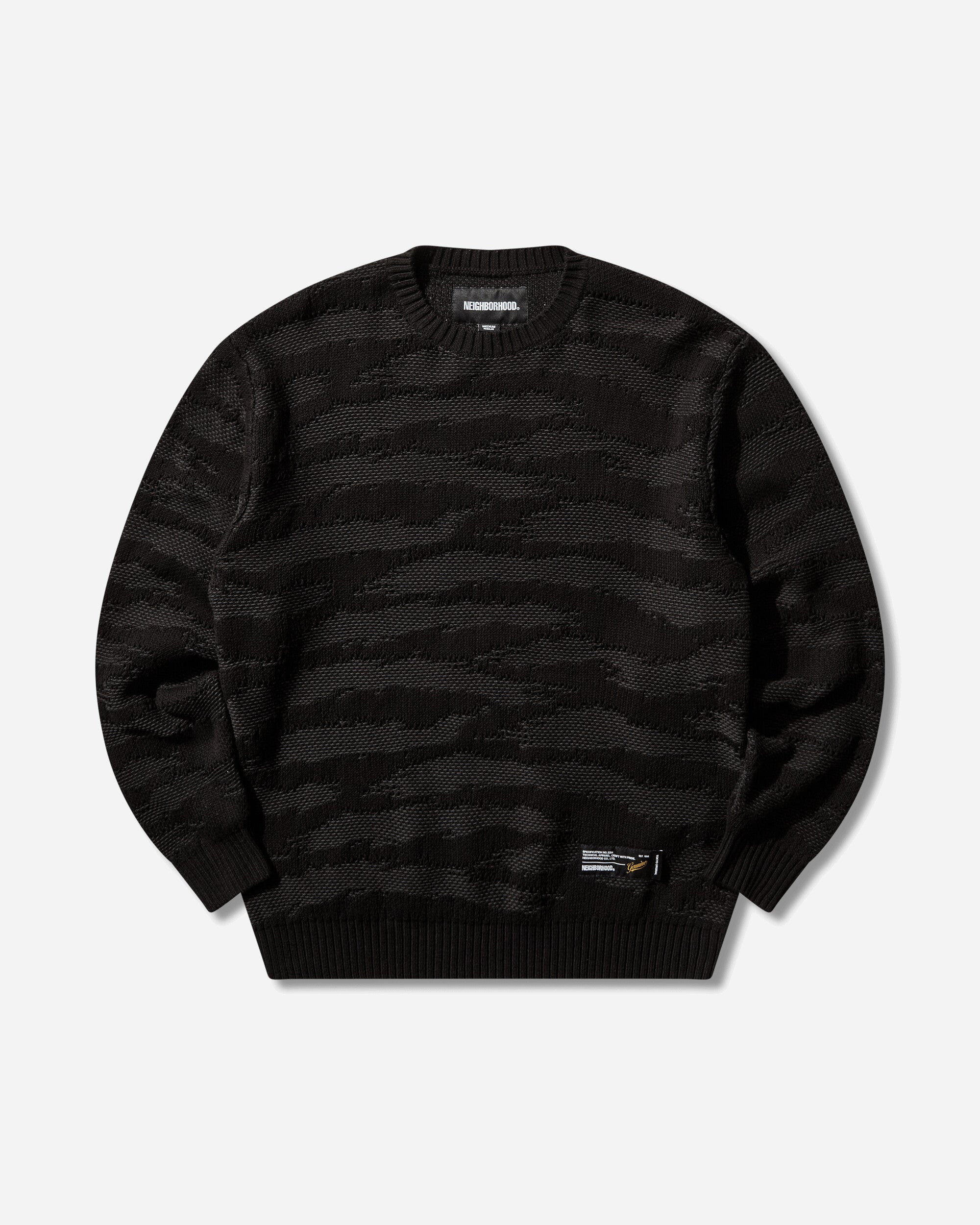 Neighborhood Camo Pattern Crewneck Sweater Black Knitwears Sweaters 261FUNH-KNM02 BLACK