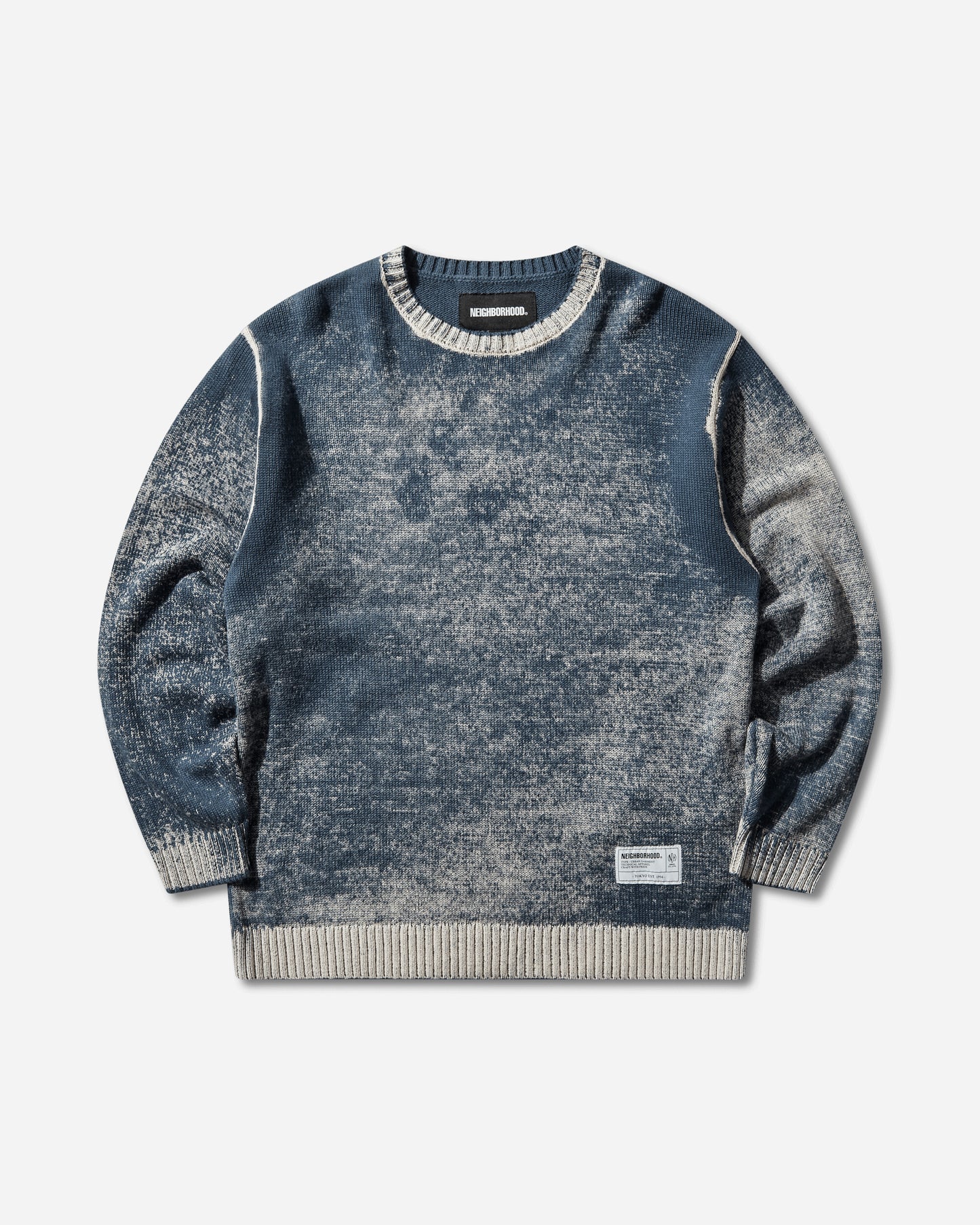 Neighborhood Pigment Bleed Crewneck Sweater Navy Knitwears Sweaters 26113NH-KNM02 NAVY
