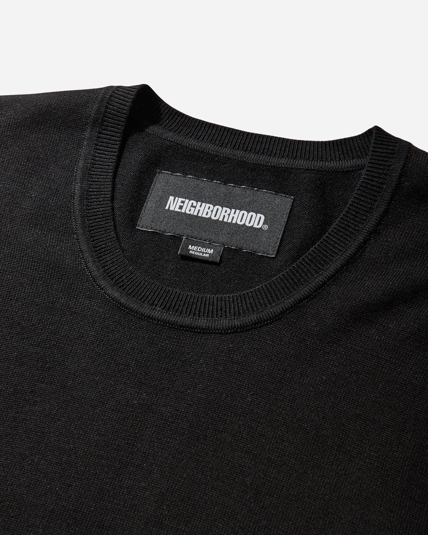 Neighborhood Plain Crewneck Sweater Black Knitwears Sweaters 261FCNH-KNM01 BLACK