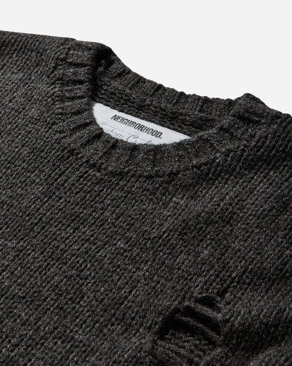 Neighborhood Savage Crewneck Sweater Charcoal Knitwears Sweaters 252FUNH-KNM02 CHARCOAL