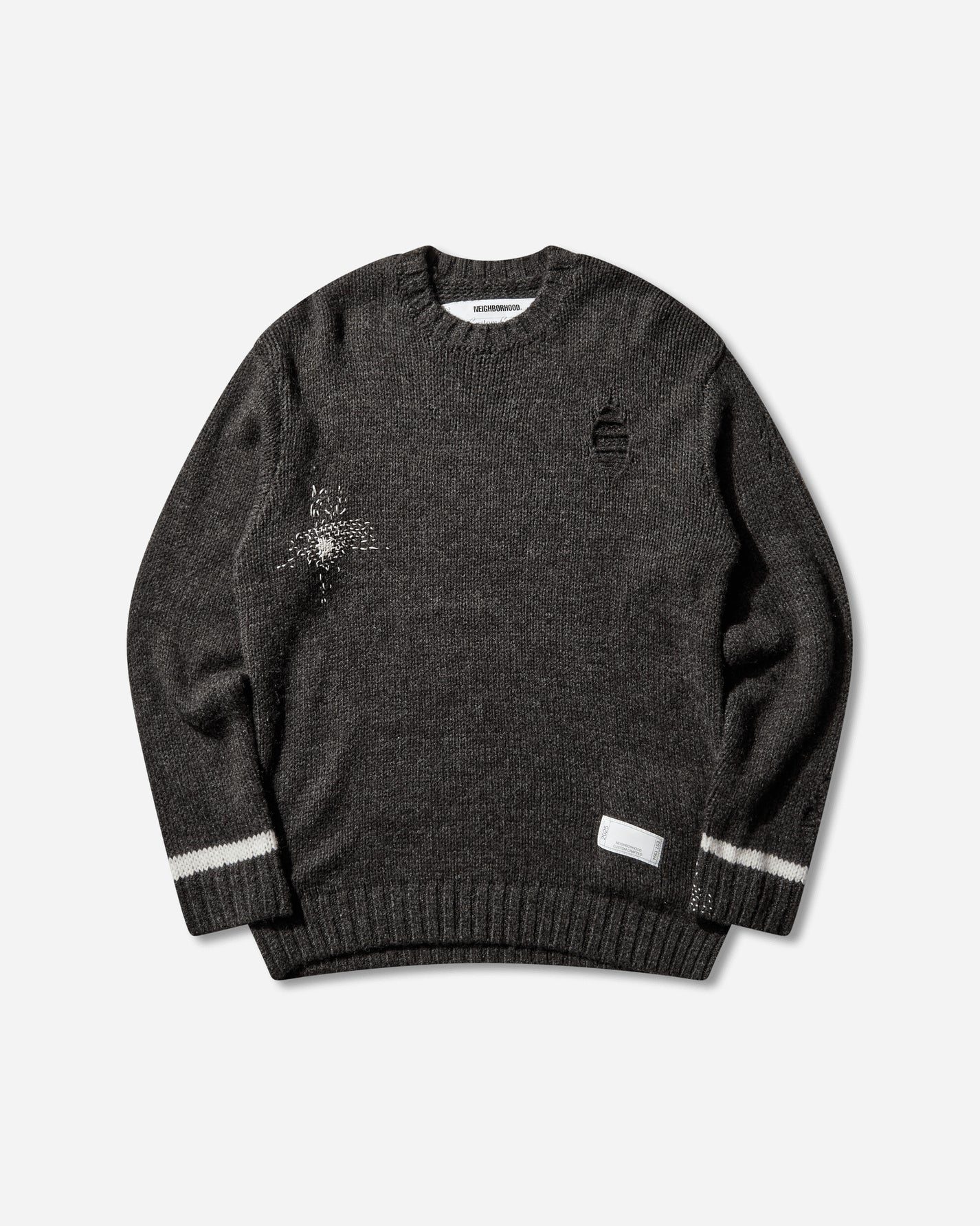 Neighborhood Savage Crewneck Sweater Charcoal Knitwears Sweaters 252FUNH-KNM02 CHARCOAL