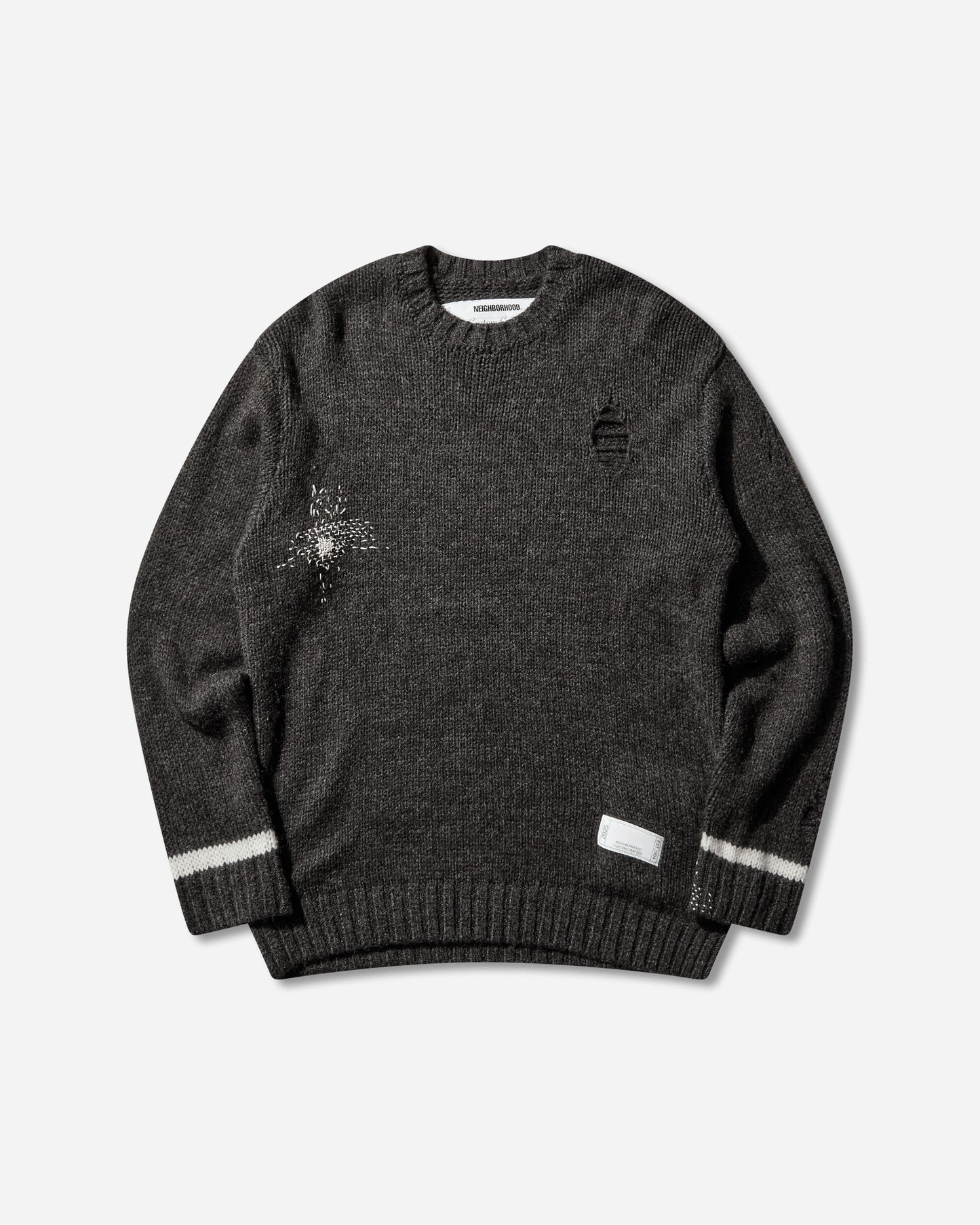Neighborhood Savage Crewneck Sweater Charcoal Knitwears Sweaters 252FUNH-KNM02 CHARCOAL