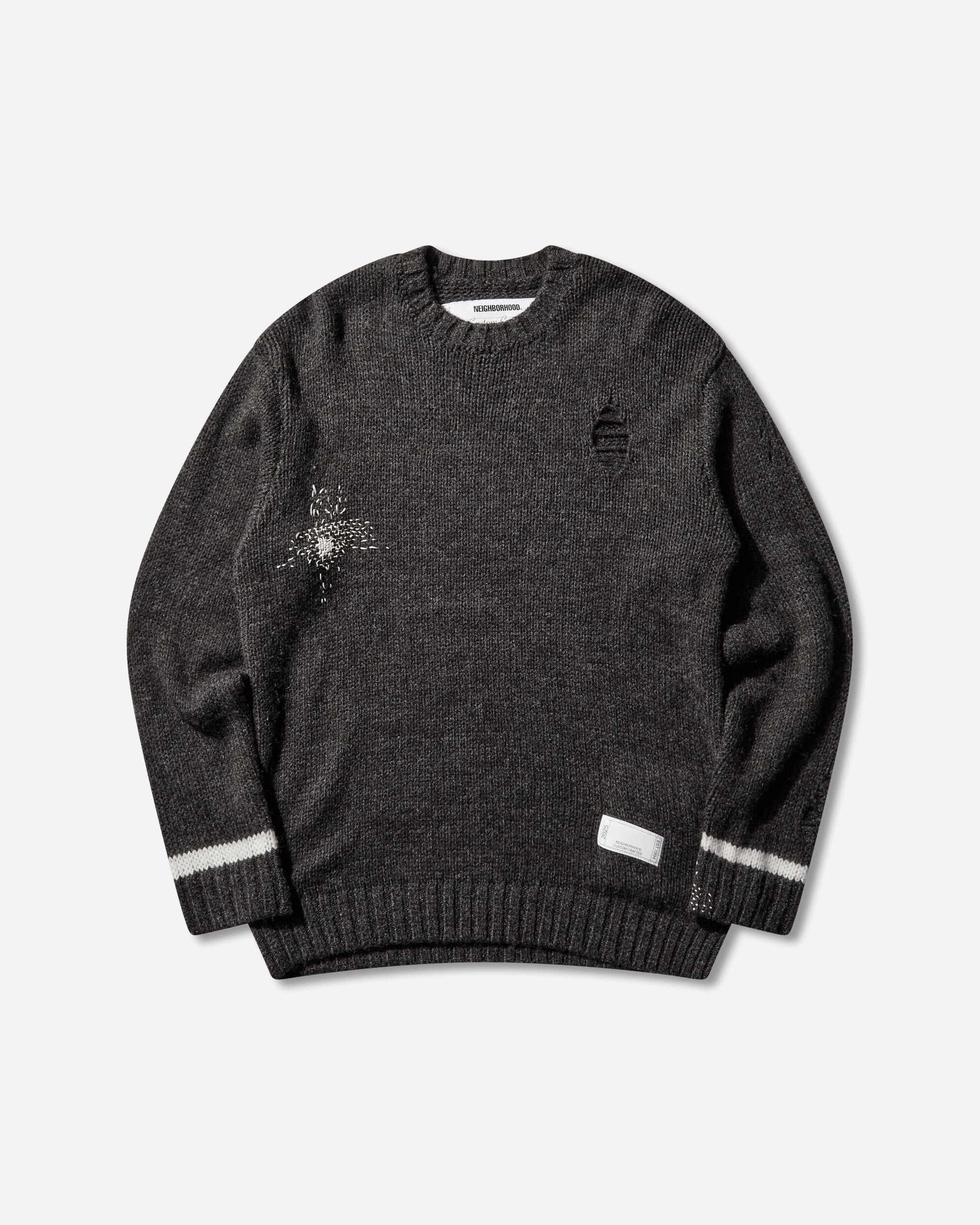 Neighborhood Savage Crewneck Sweater Charcoal Knitwears Sweaters 252FUNH-KNM02 CHARCOAL