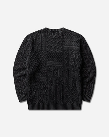 Neighborhood Washed Block Cable Sweater Black Knitwears Sweaters 26213NH-KNM04 BLACK
