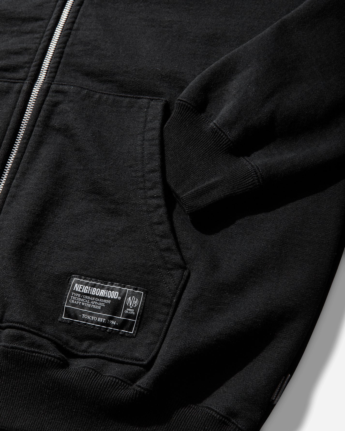 Neighborhood Staple Sweat Zip Hoodie Ls Black Sweatshirts Zip-Ups 261UWNH-CSM09 BLACK