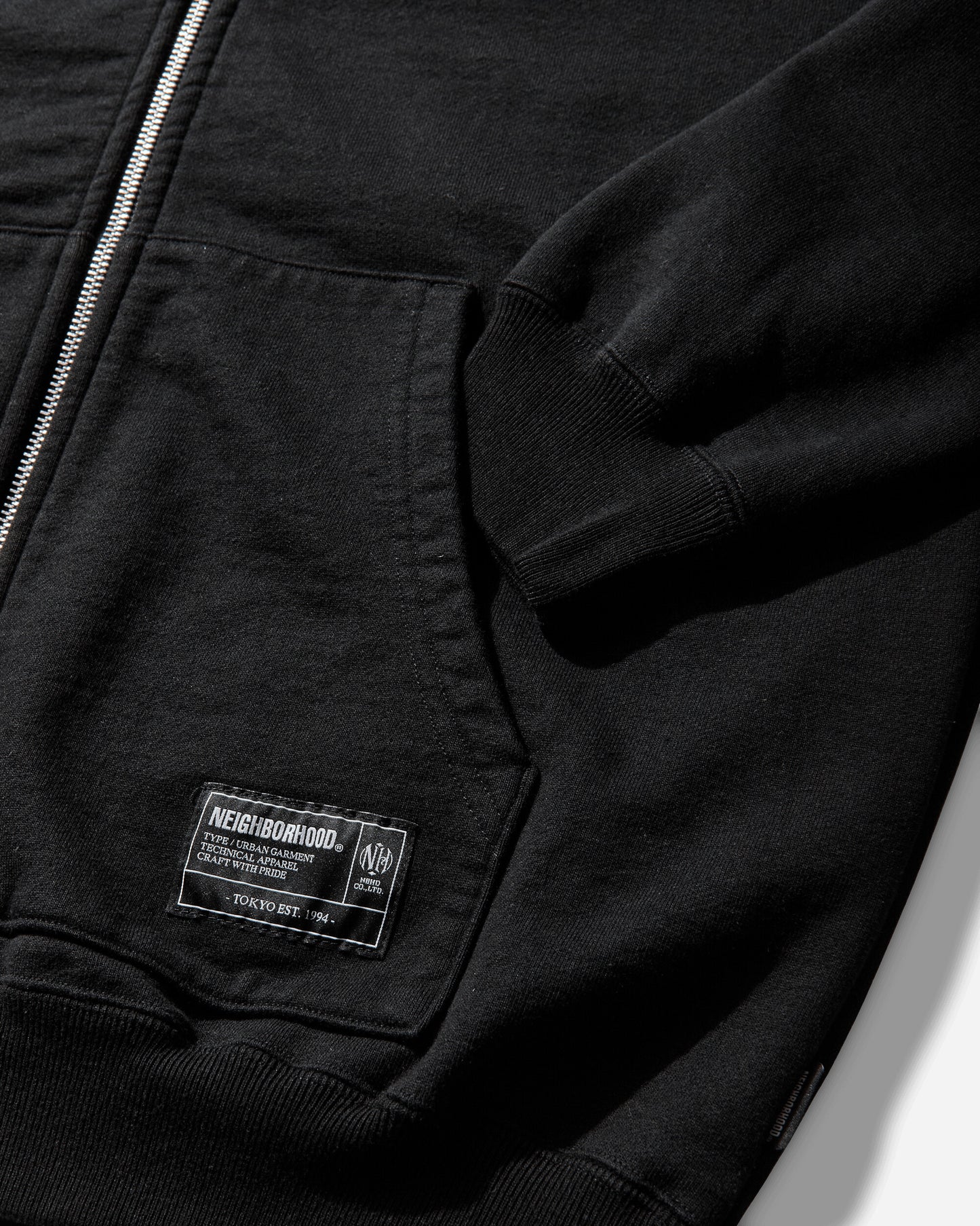Neighborhood Staple Sweat Zip Hoodie Ls Black Sweatshirts Zip-Ups 261UWNH-CSM09 BLACK