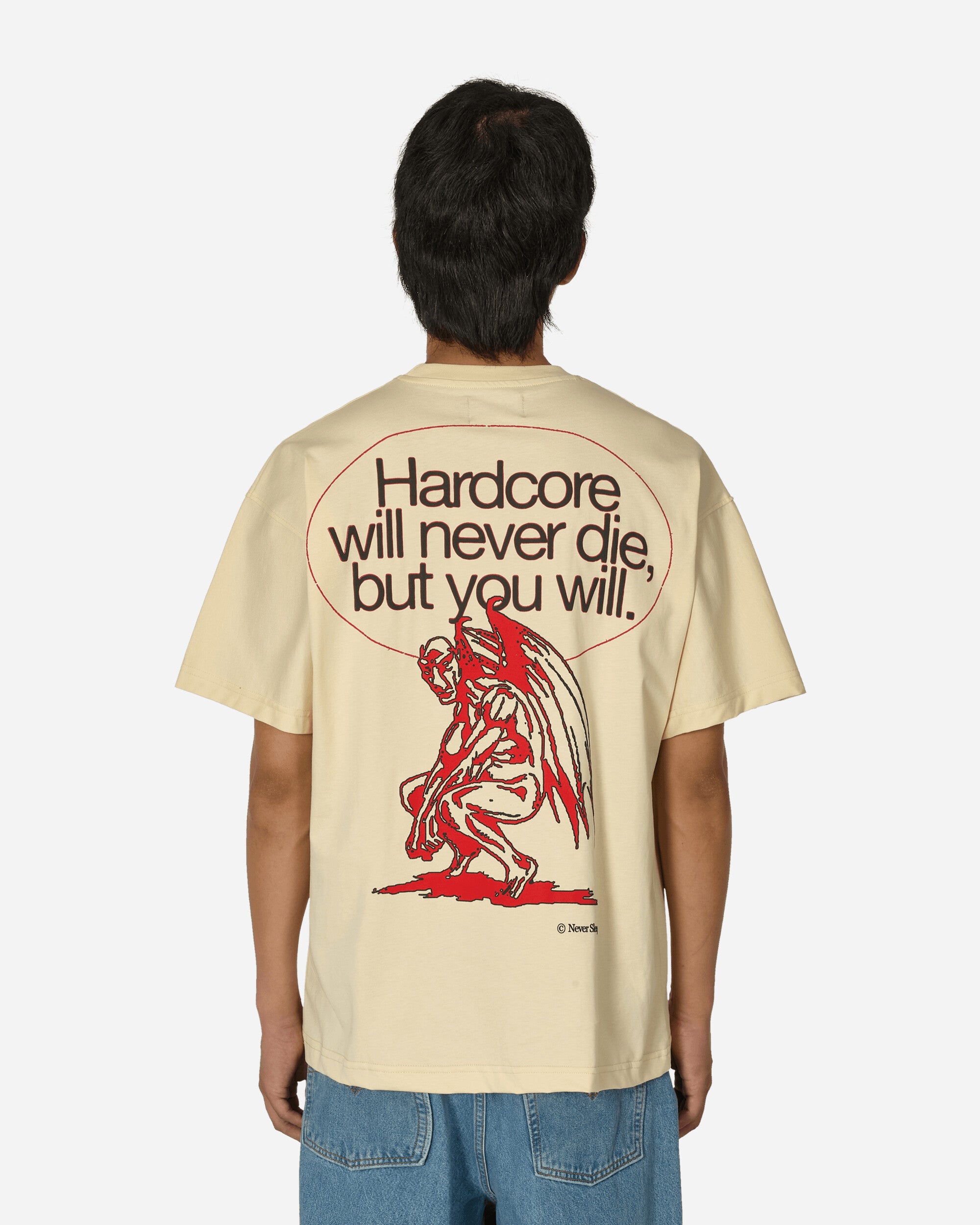 Never Sleep Hardcore Will Never Die Tee Cream T-Shirts Shortsleeve NSNVDIE 8