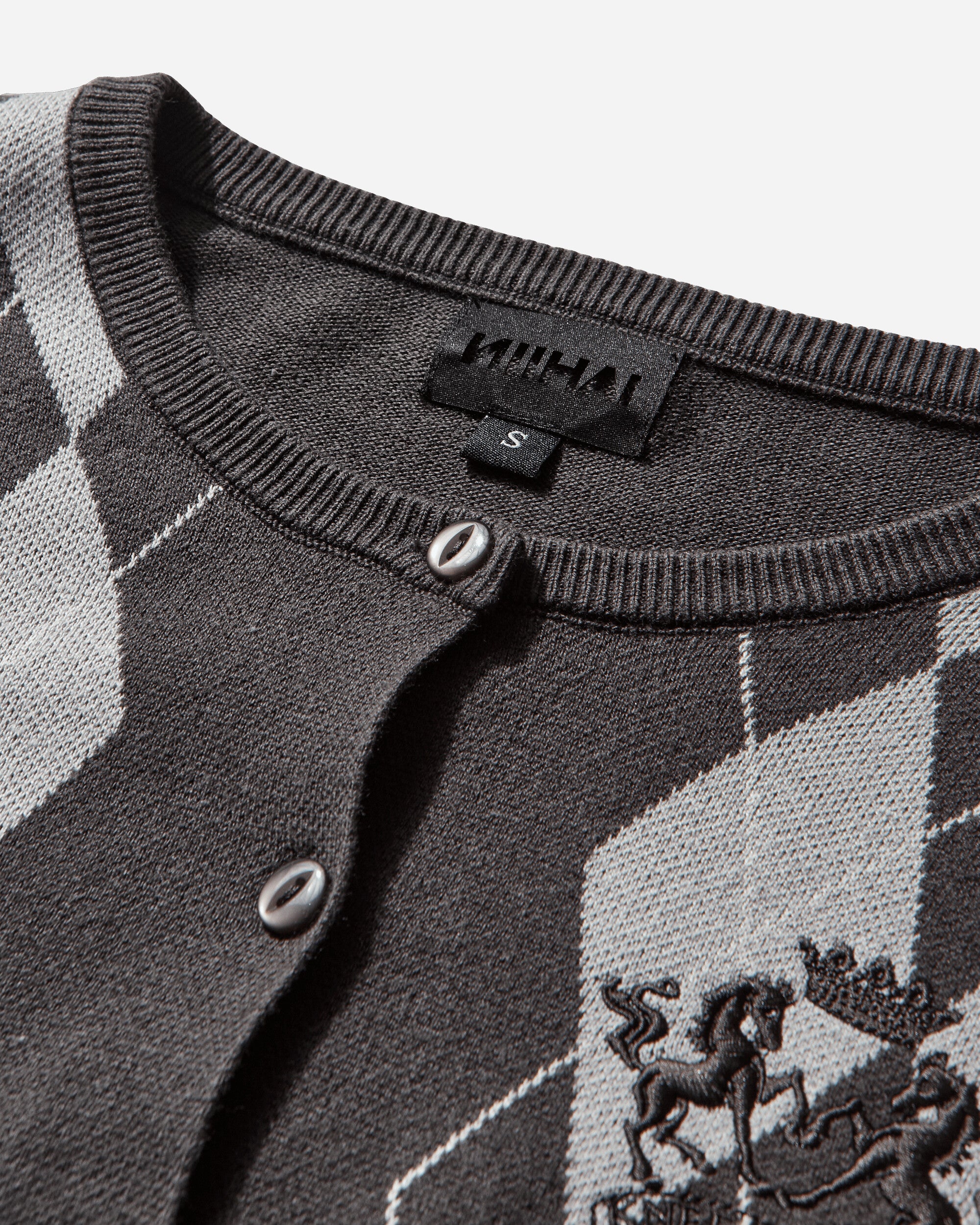 Nii Hai Wmns The Bubble Cardi In Grey Argyl Gray Knitwears Cardigans 2025014OTWBUBPES GRY