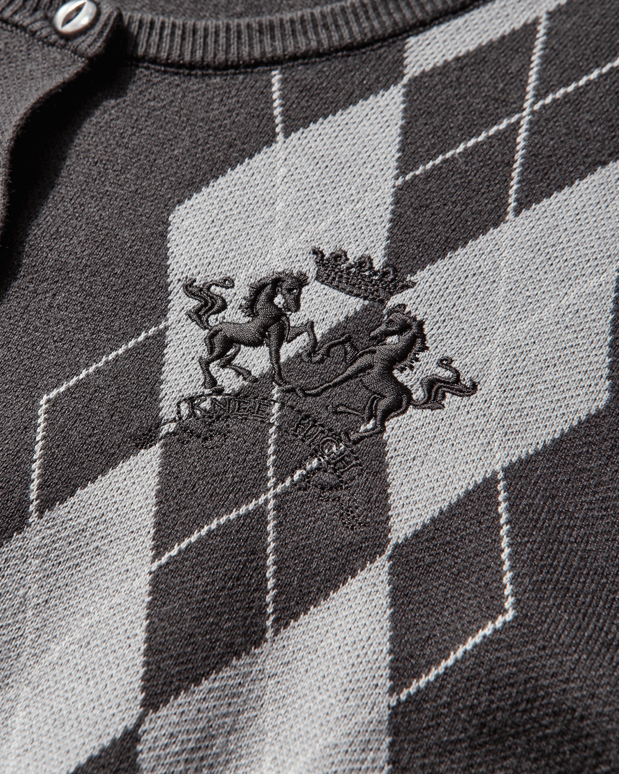 Nii Hai Wmns The Bubble Cardi In Grey Argyl Gray Knitwears Cardigans 2025014OTWBUBPES GRY