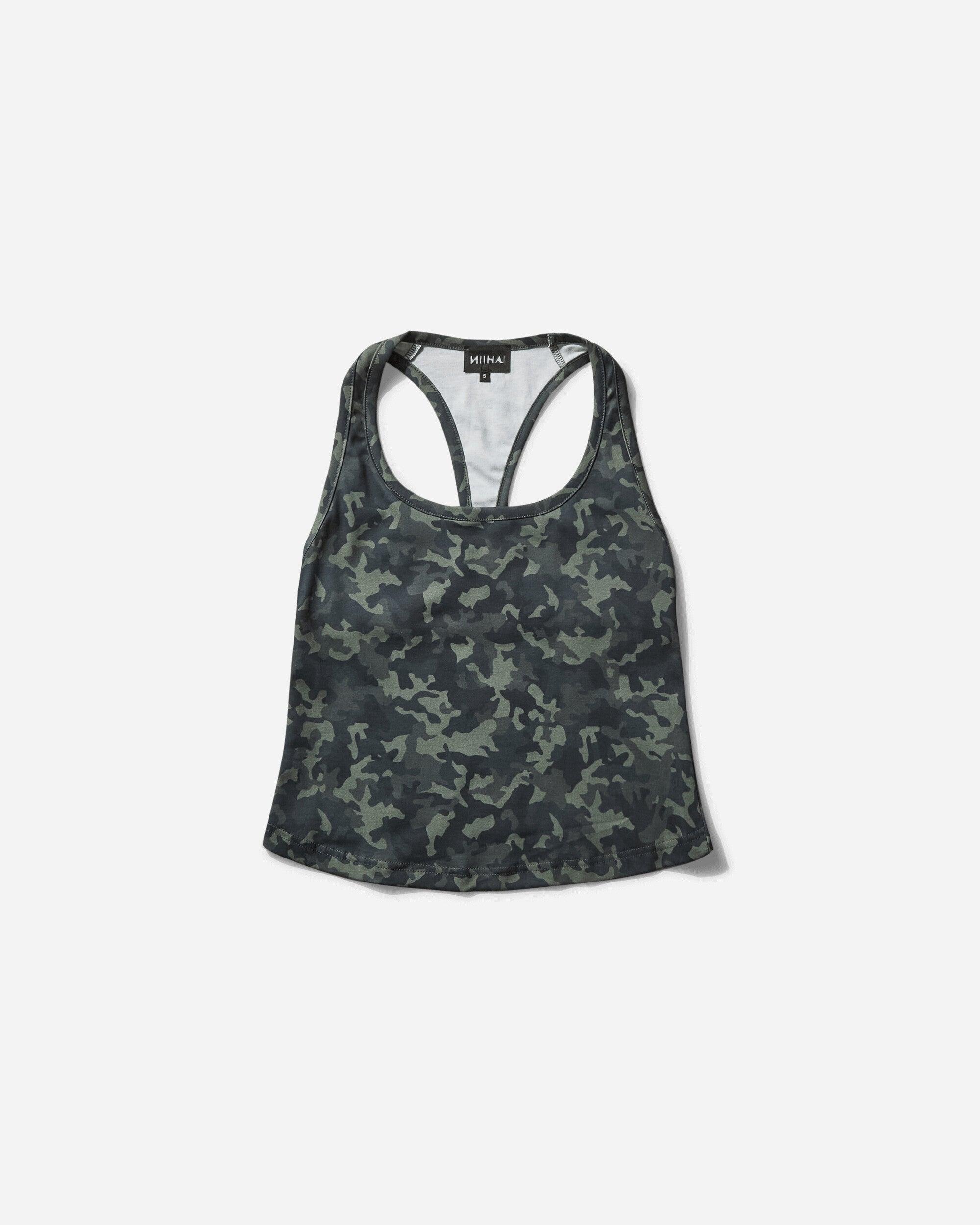 Nii Hai Wmns Vest Top In Camo Print Greens T-Shirts Shortsleeve 2024-005-TPS-VST GREENS