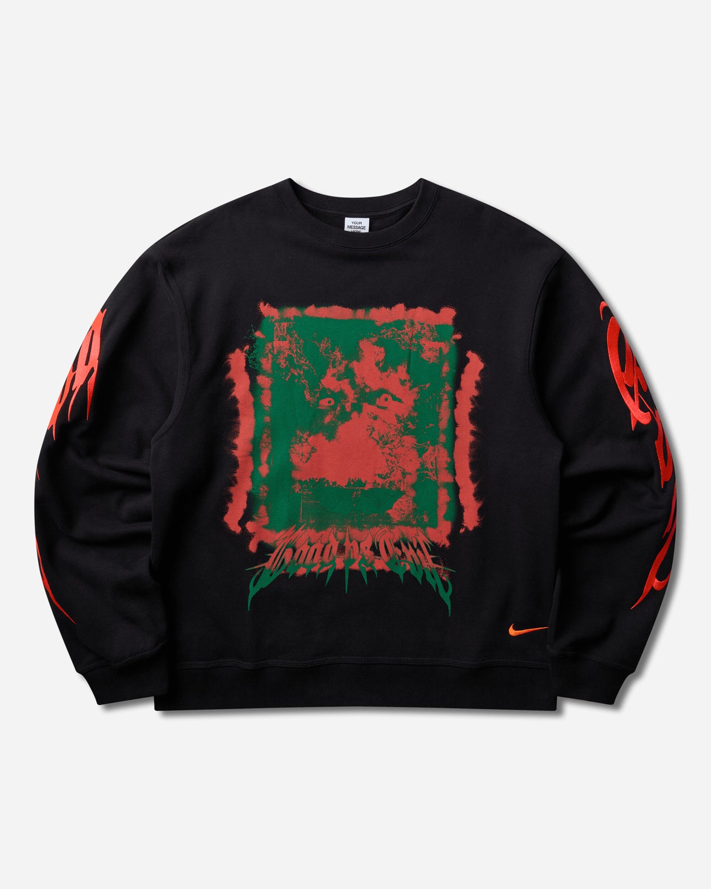 Nike M Nk Ymh Gfx Flc Crew Black/Bright Crimson/White Sweatshirts Crewneck IQ7000-010