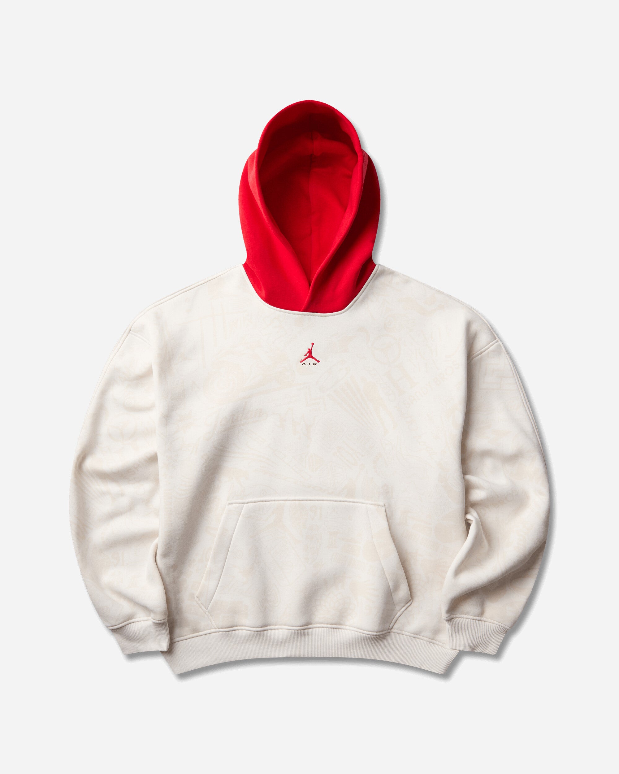 Nike M J Brk Lsr Flc Po Bb Phantom/University Red Sweatshirts Hoodies IM8986-030