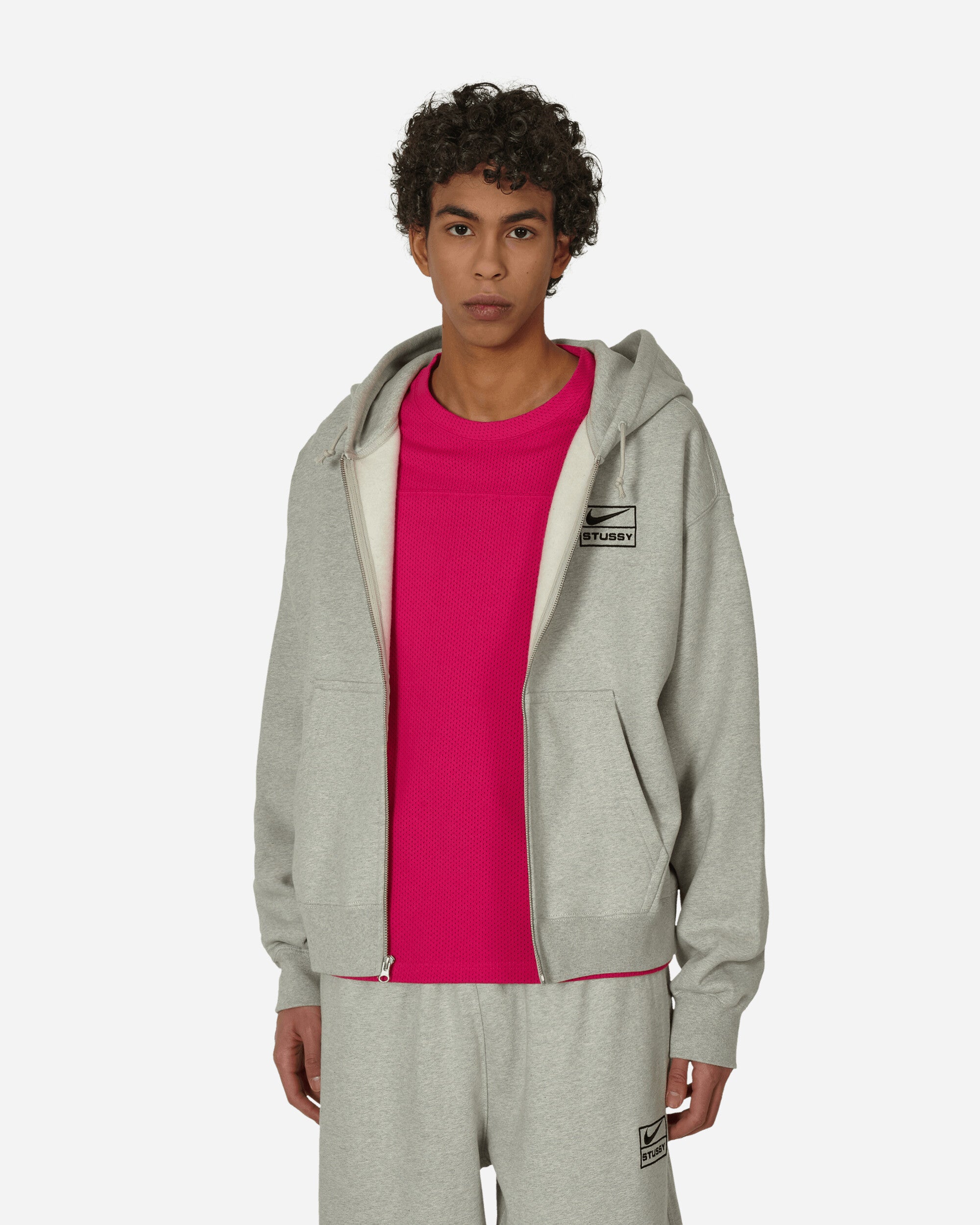 Nike Stüssy Full-Zip Fleece Hoodie Grey Heather - Slam Jam