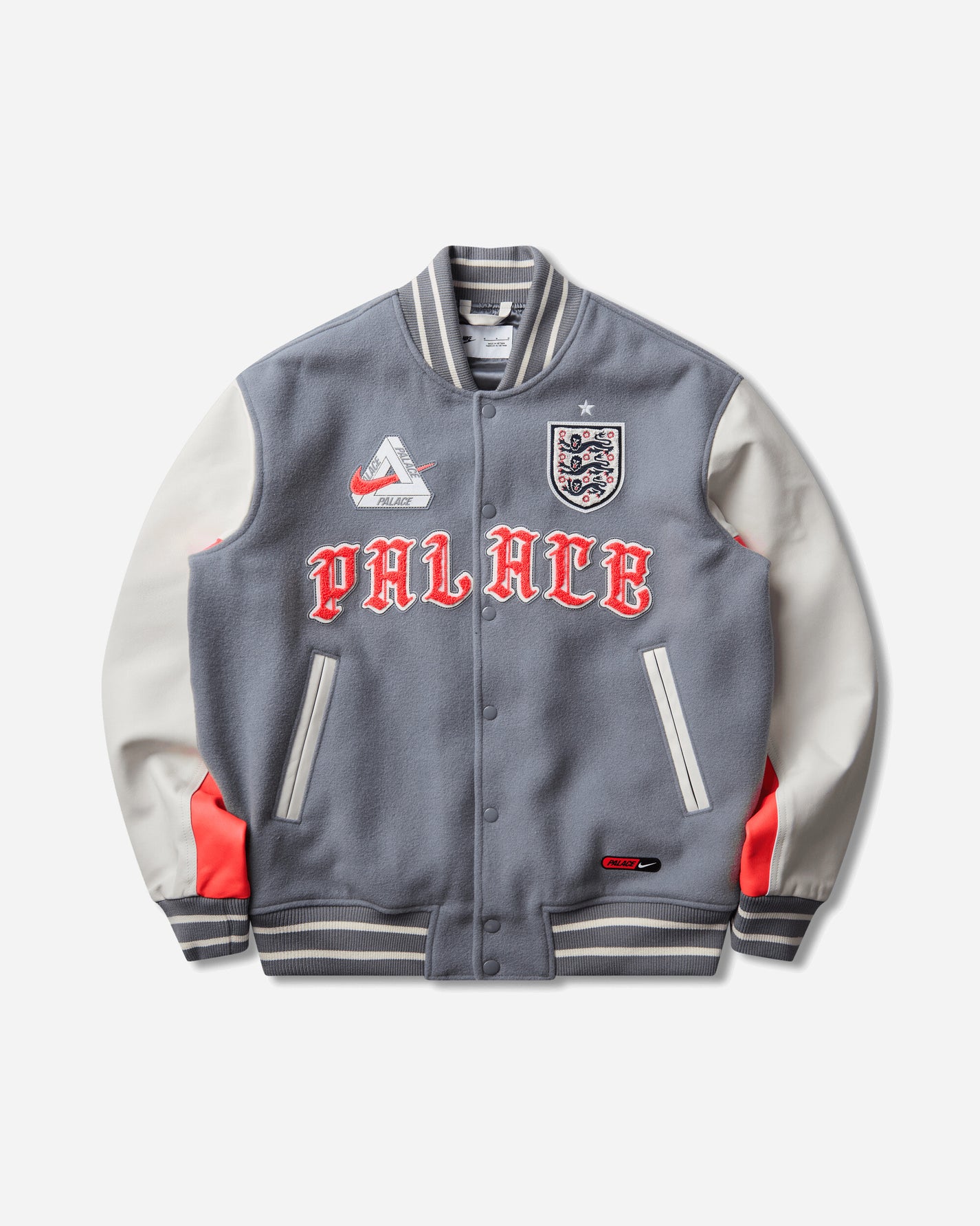 Nike Enx M Nk Awny Varsity Jkt Cool Grey/White/Bright Crimson Coats and Jackets Jackets IM6636-065