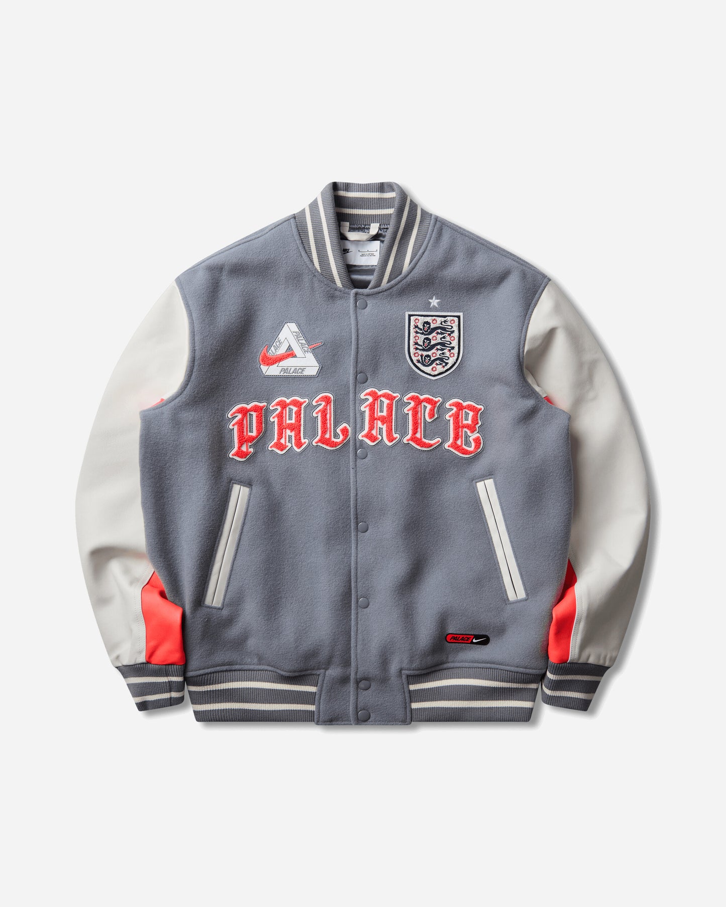 Nike Enx M Nk Awny Varsity Jkt Cool Grey/White/Bright Crimson Coats and Jackets Jackets IM6636-065