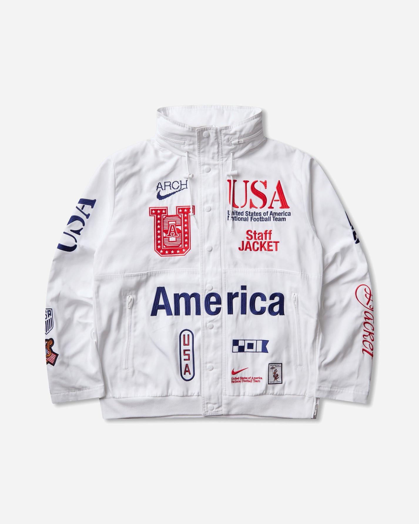Nike Usx M Staff Wvn Jkt White/Deep Royal Blue Coats and Jackets Jackets II9805-100